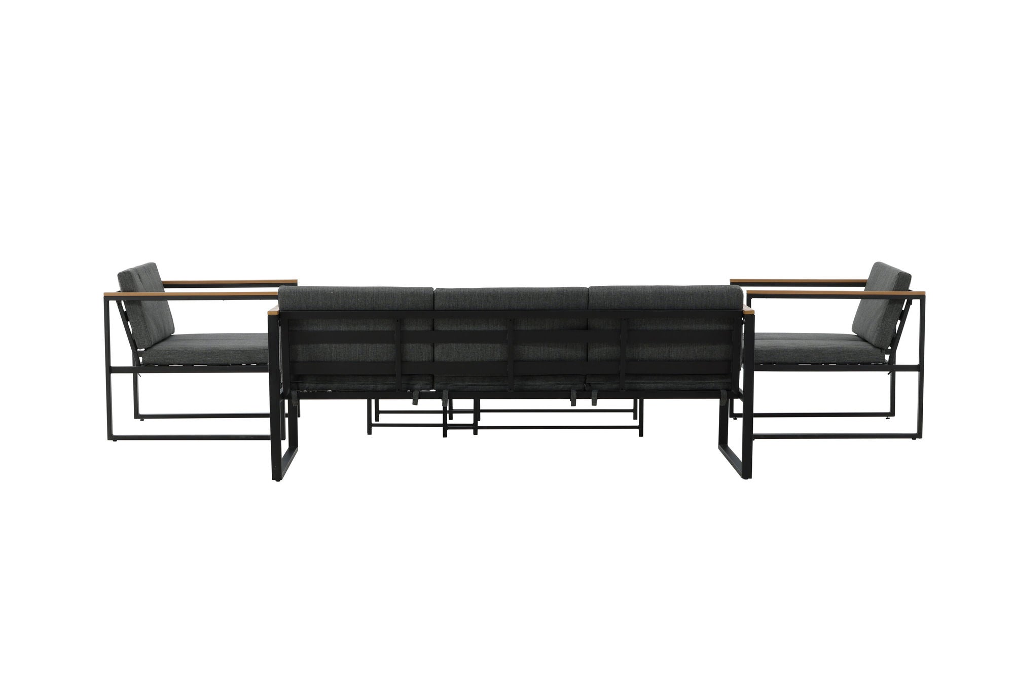 Venture Home Dakar Sofa set -Black frame/grey cushion,/Spray stone Glass