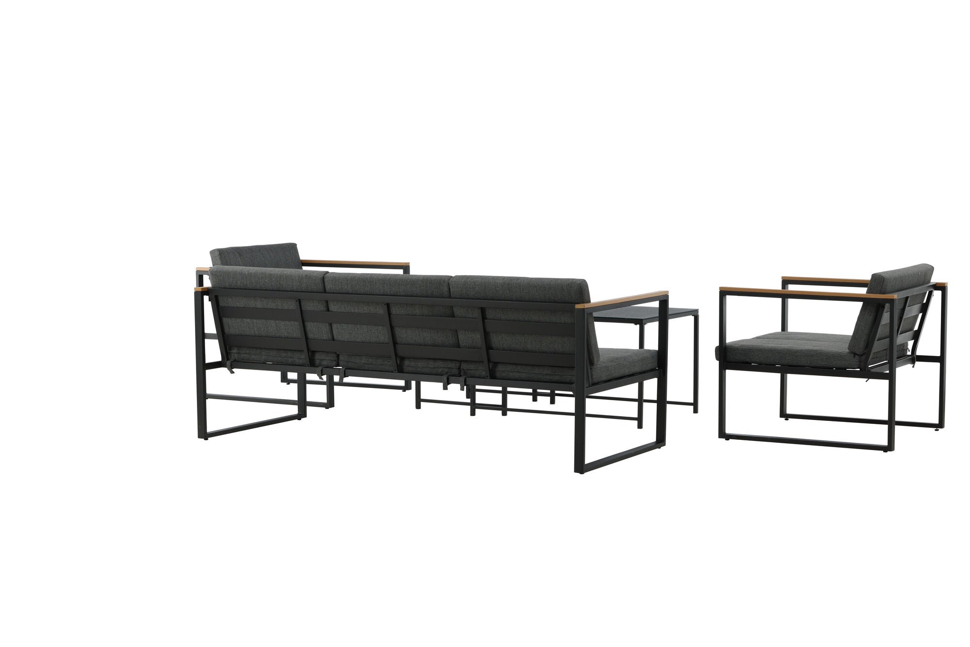 Venture Home Dakar Sofa set -Black frame/grey cushion,/Spray stone Glass
