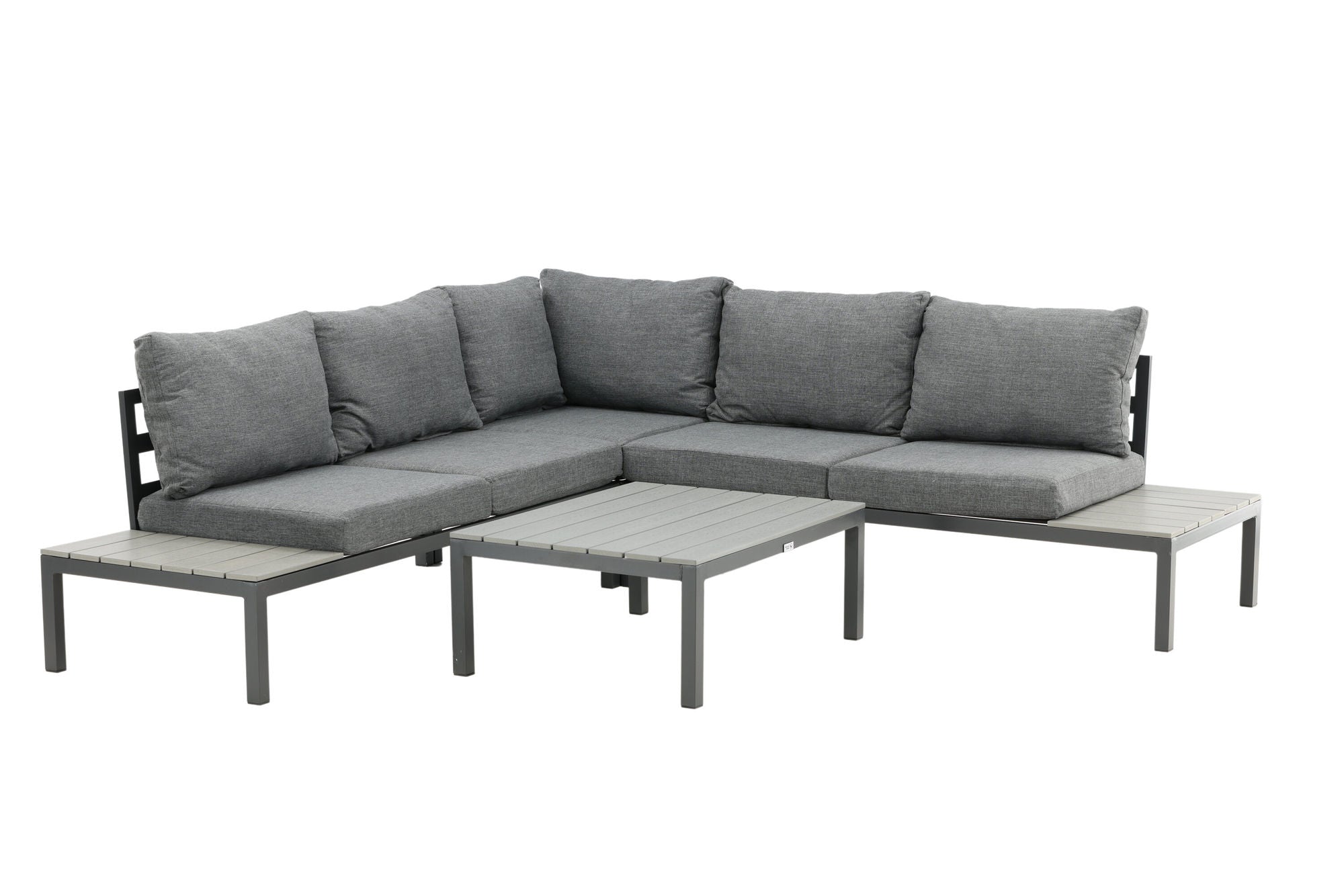 Venture Home Odense sofa set- - BLACK alu / Grey Cushion / Grey Aintwood