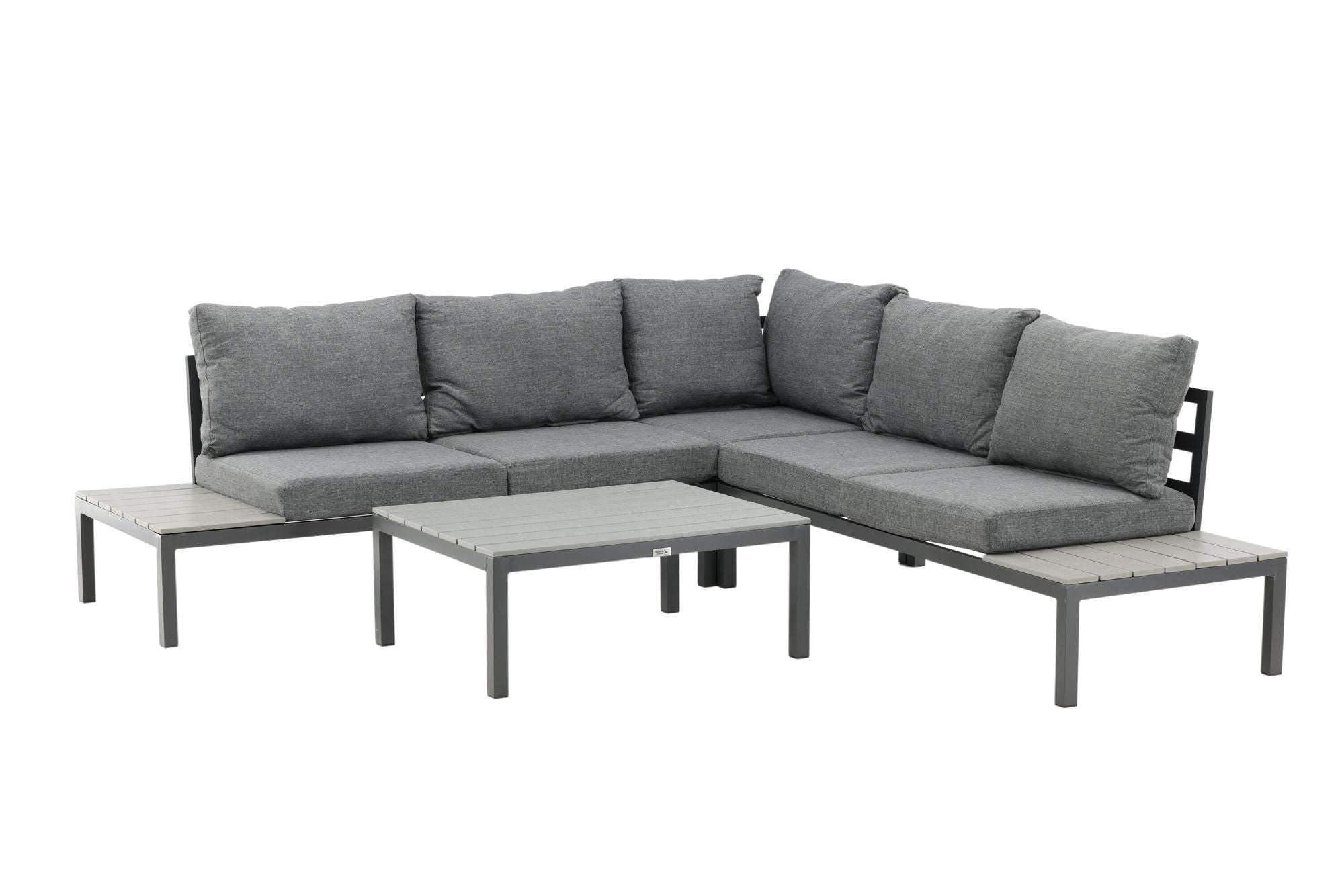 Venture Home Odense sofa set- - BLACK alu / Grey Cushion / Grey Aintwood