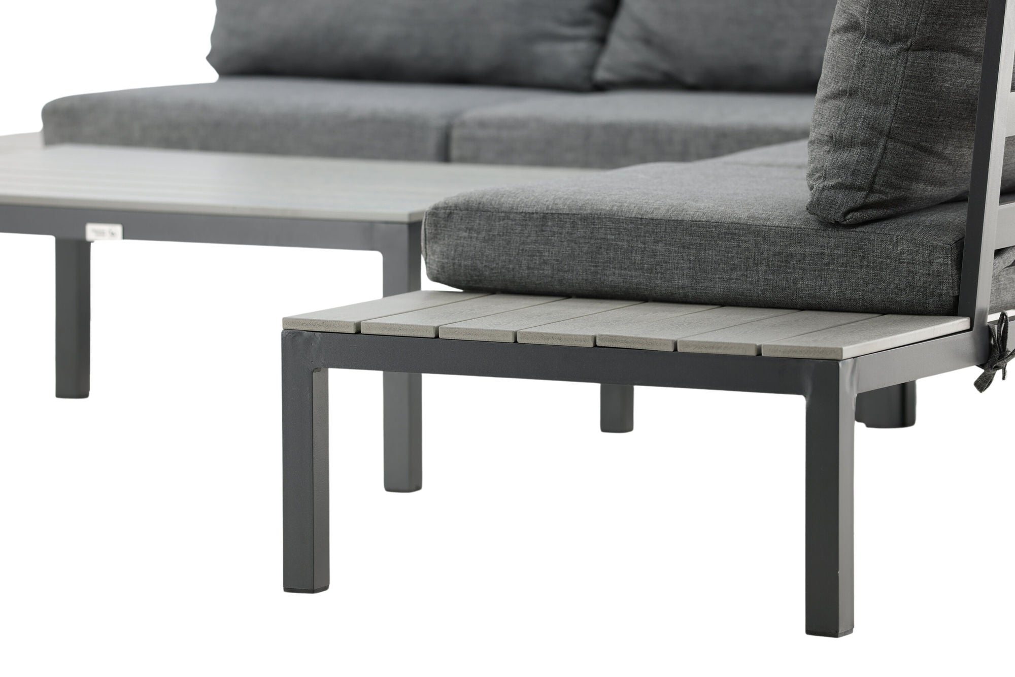 Venture Home Odense sofa set- - BLACK alu / Grey Cushion / Grey Aintwood