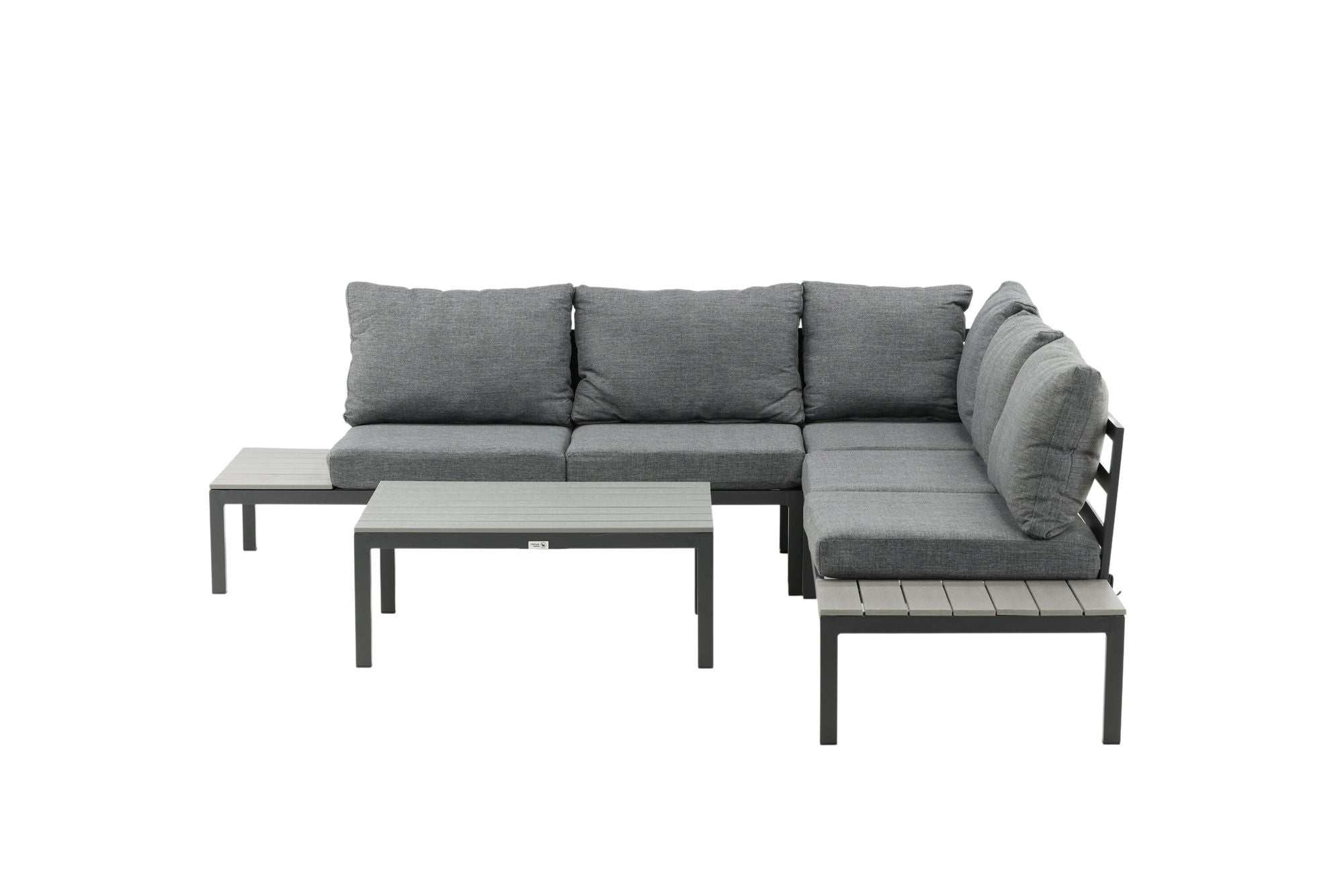 Venture Home Odense sofa set- - BLACK alu / Grey Cushion / Grey Aintwood