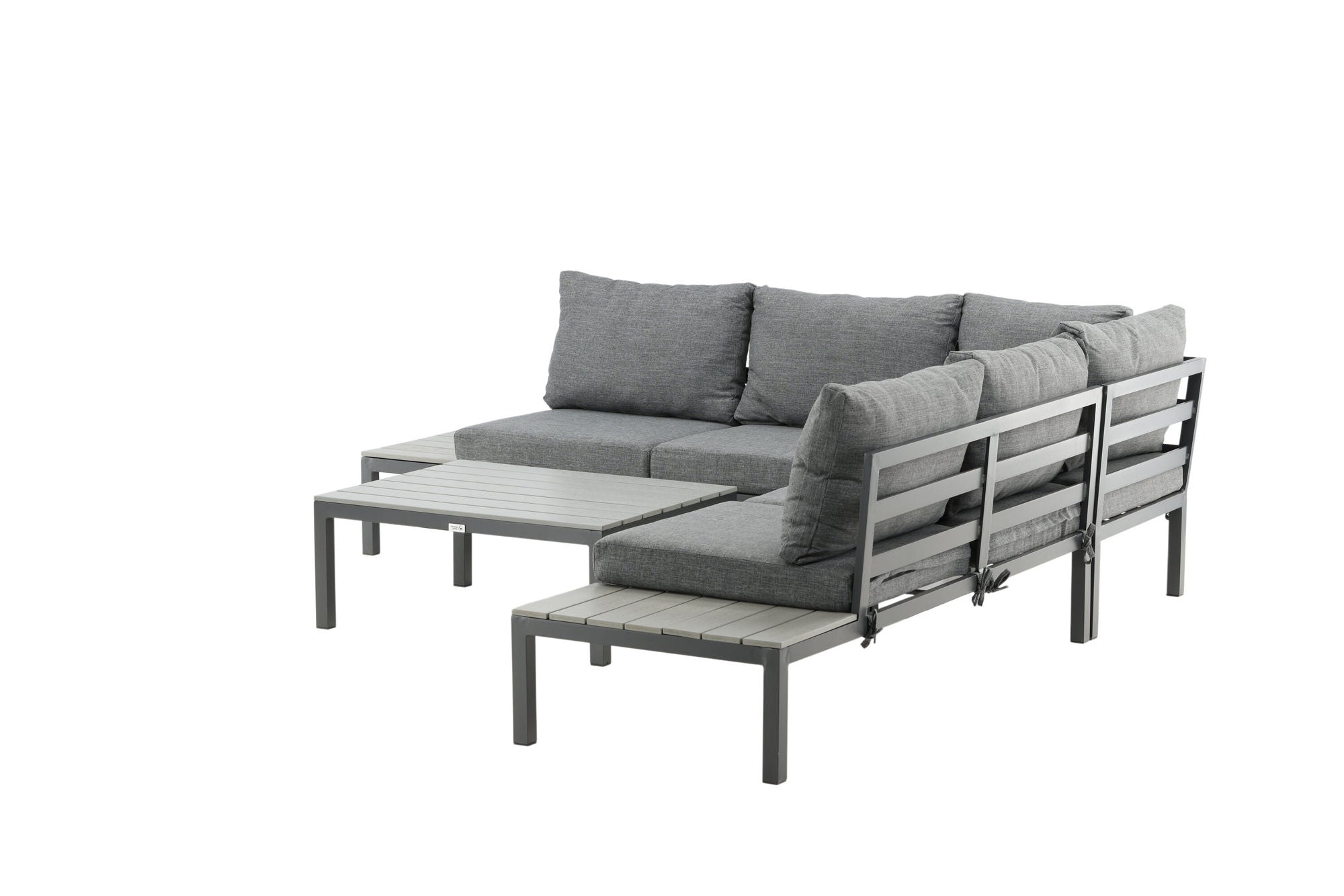 Venture Home Odense sofa set- - BLACK alu / Grey Cushion / Grey Aintwood
