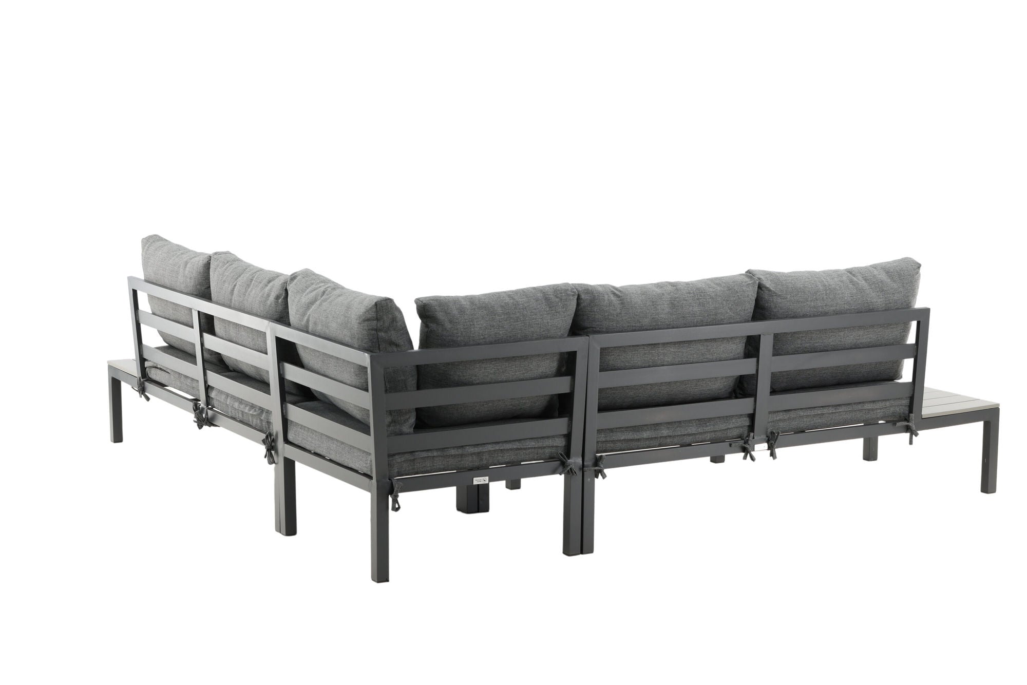 Venture Home Odense sofa set- - BLACK alu / Grey Cushion / Grey Aintwood