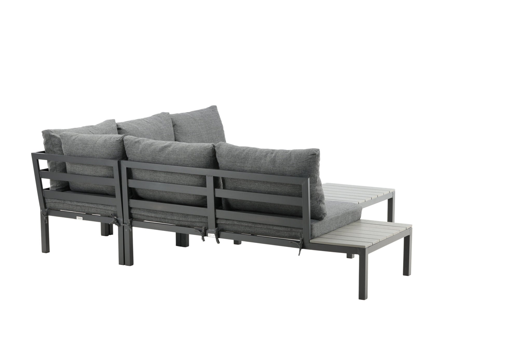 Venture Home Odense sofa set- - BLACK alu / Grey Cushion / Grey Aintwood