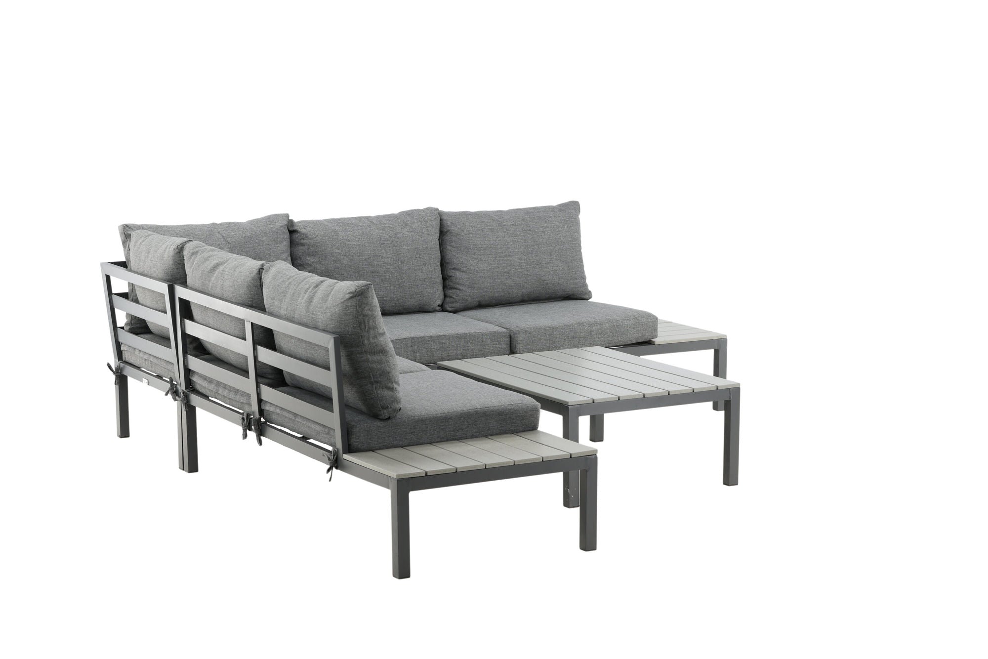 Venture Home Odense sofa set- - BLACK alu / Grey Cushion / Grey Aintwood