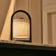River Black & Grey genopladelig træ bordlampe