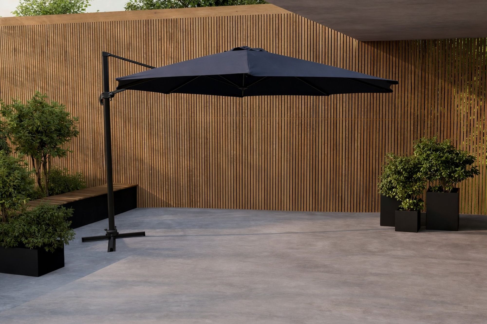 Venture Home Leeds Umbrella 3,5m - Black/Black