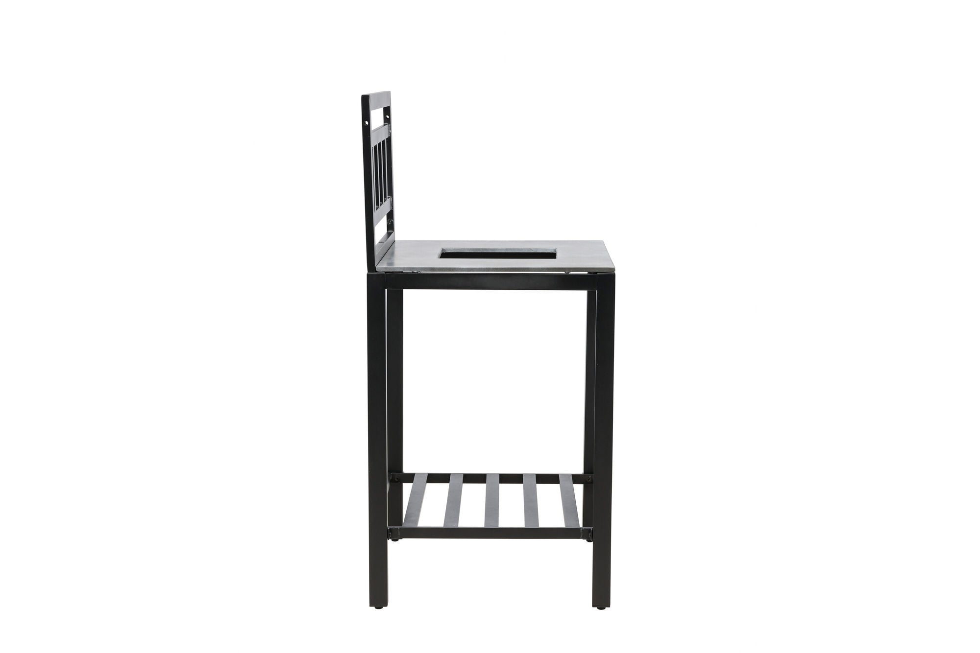 Venture Home Alicante garden kitchen bord with hole black/fiber concrete