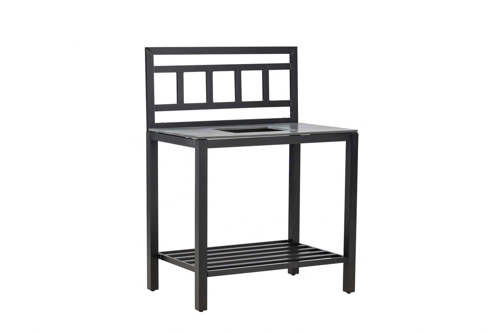 Venture Home Alicante garden kitchen bord with hole black/fiber concrete