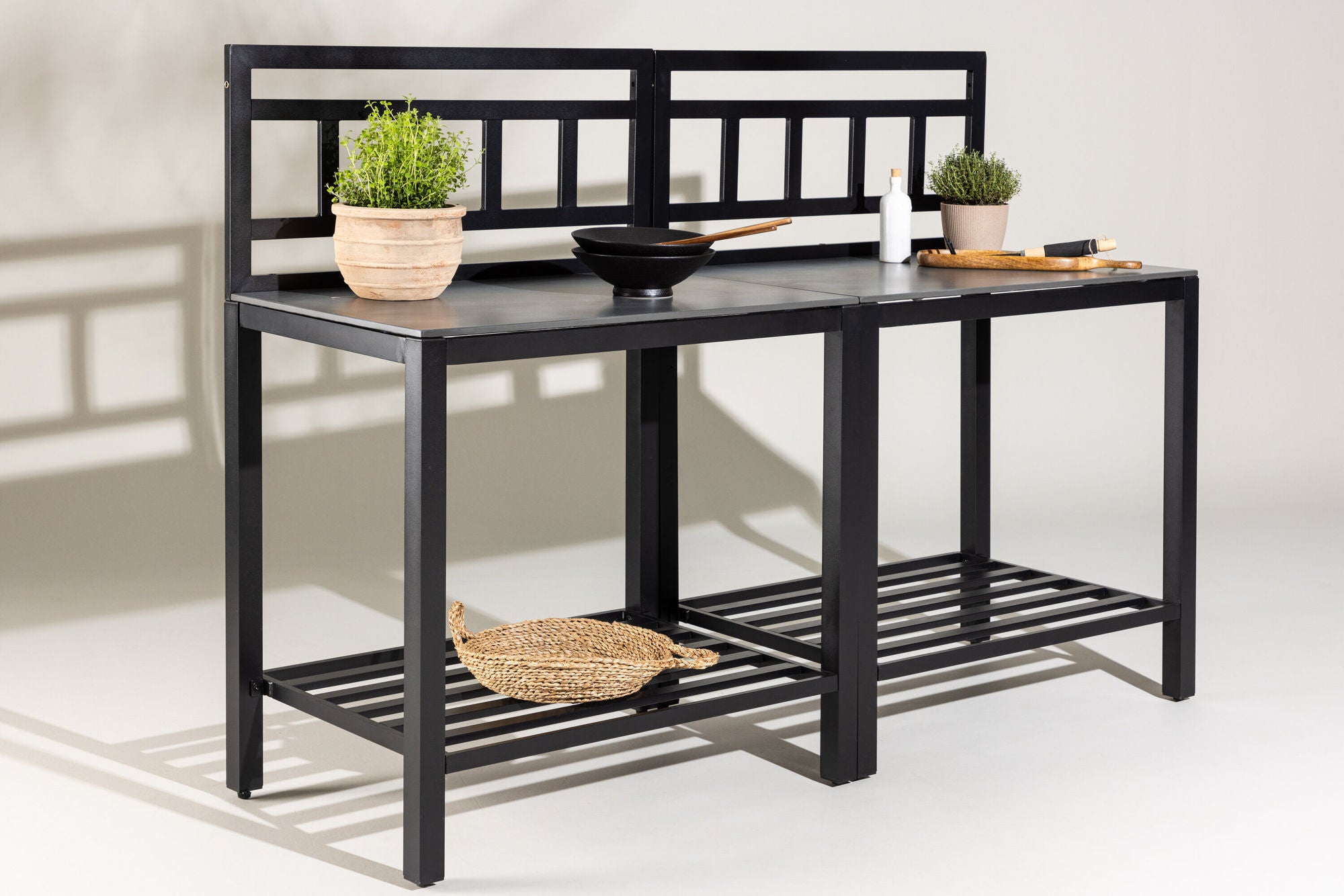 Venture Home Alicante garden kitchen bord w/o hole black/fiber concrete