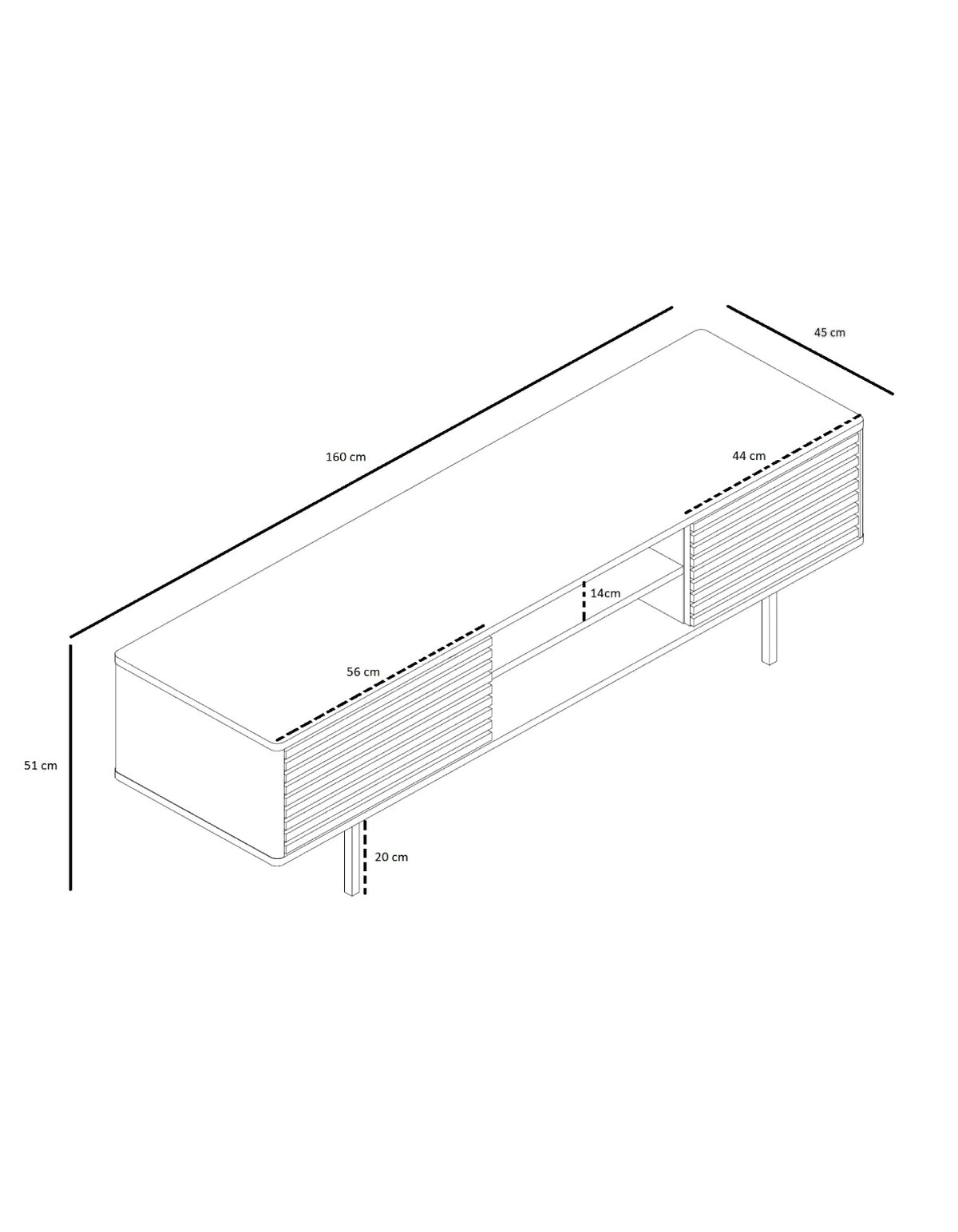 Sense TV-bord - sort eg