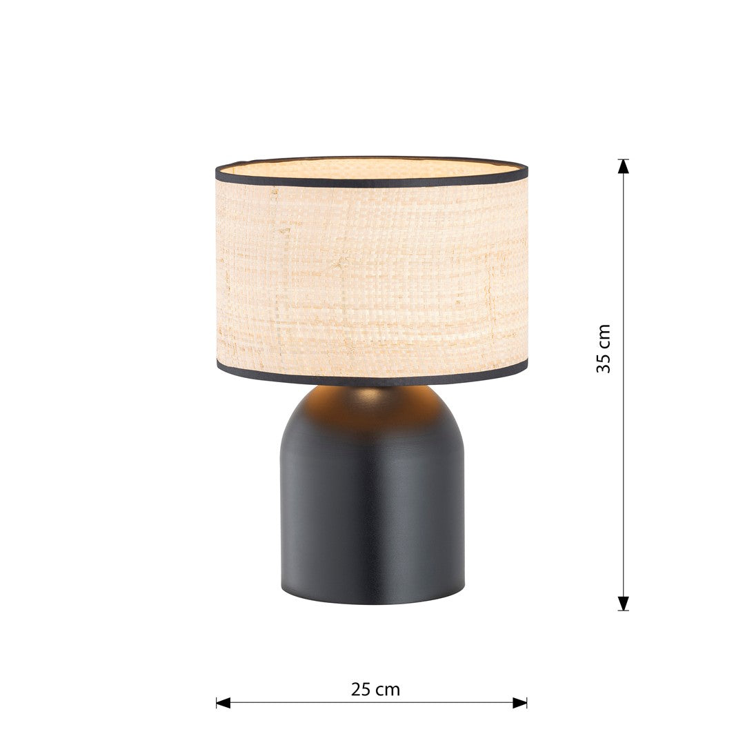 ASPEN LN1 SORT/RATTAN Bordlampe