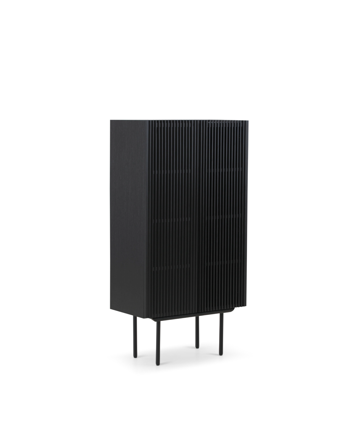 Louvre highboard skab - sort eg