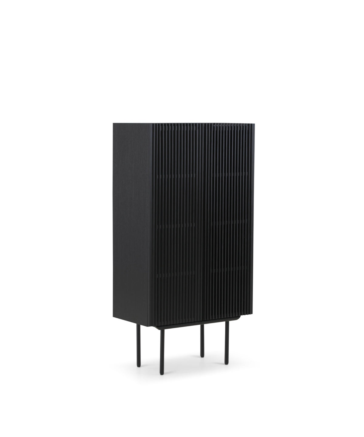 Louvre highboard skab - sort eg