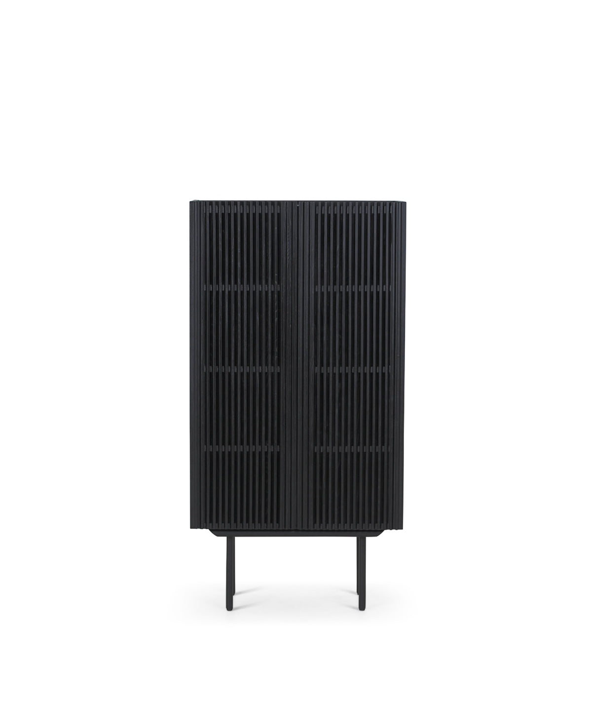Louvre highboard skab - sort eg
