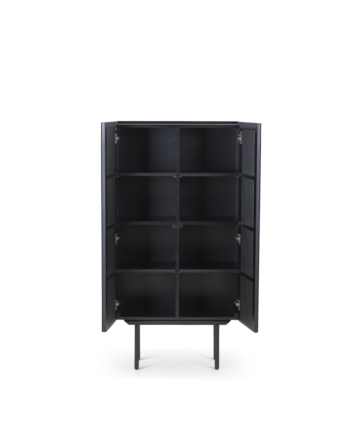 Louvre highboard skab - sort eg