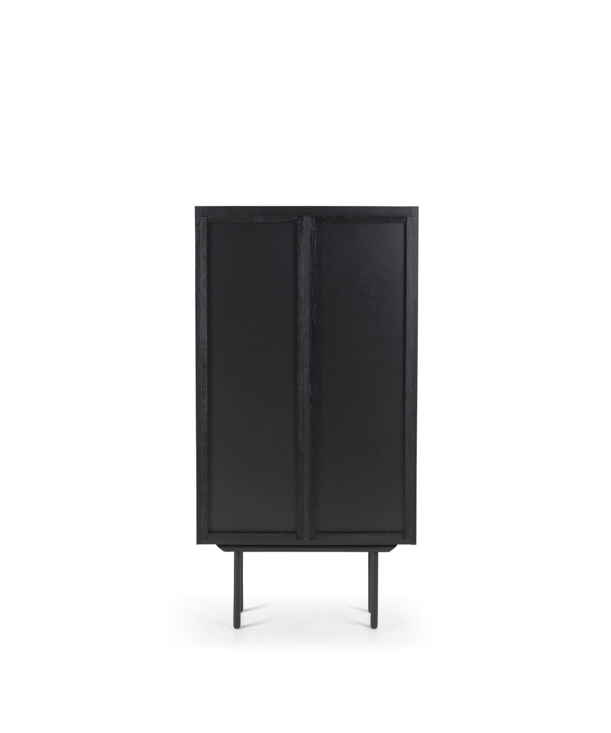 Louvre highboard skab - sort eg
