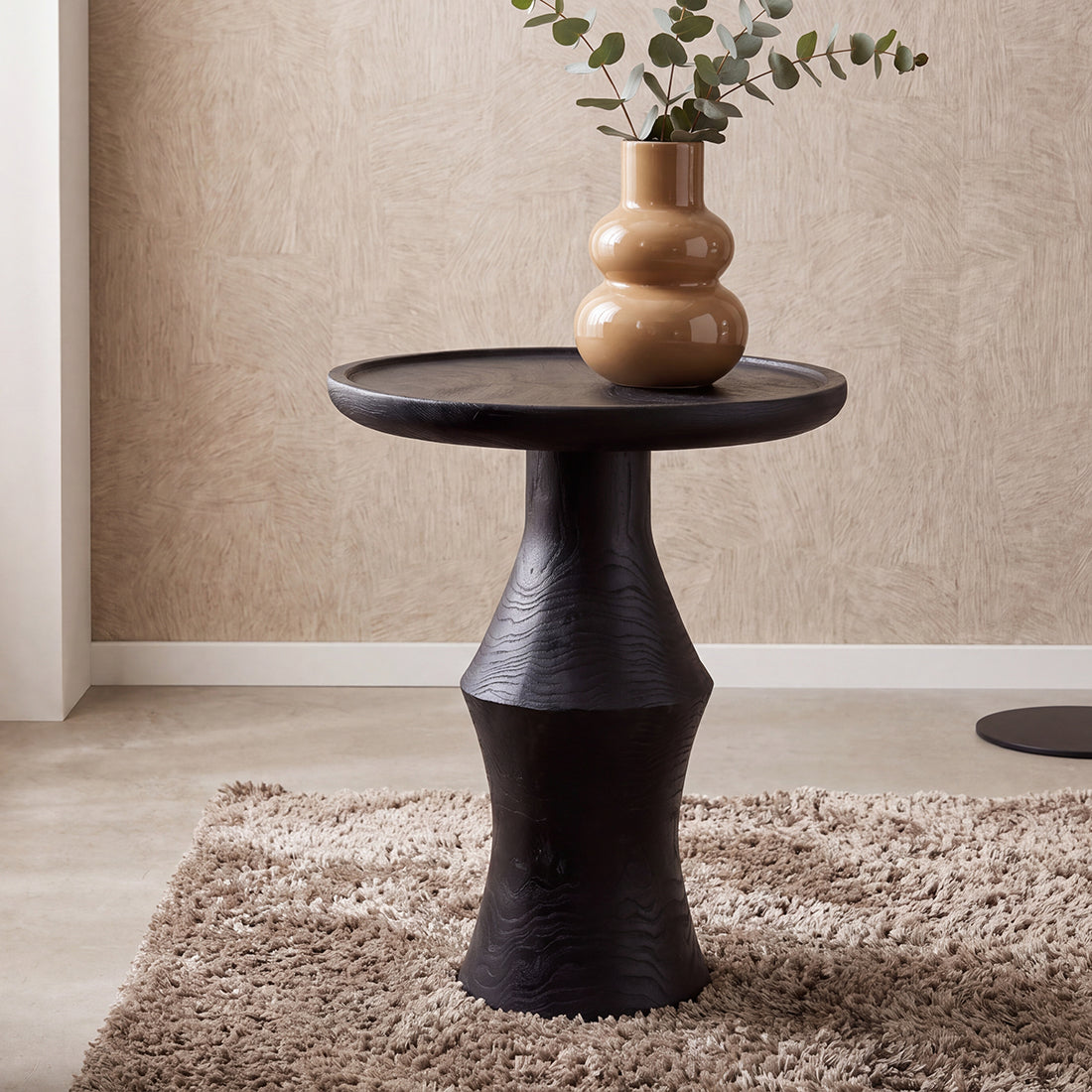 Nero teak side bord Twilight - Sort