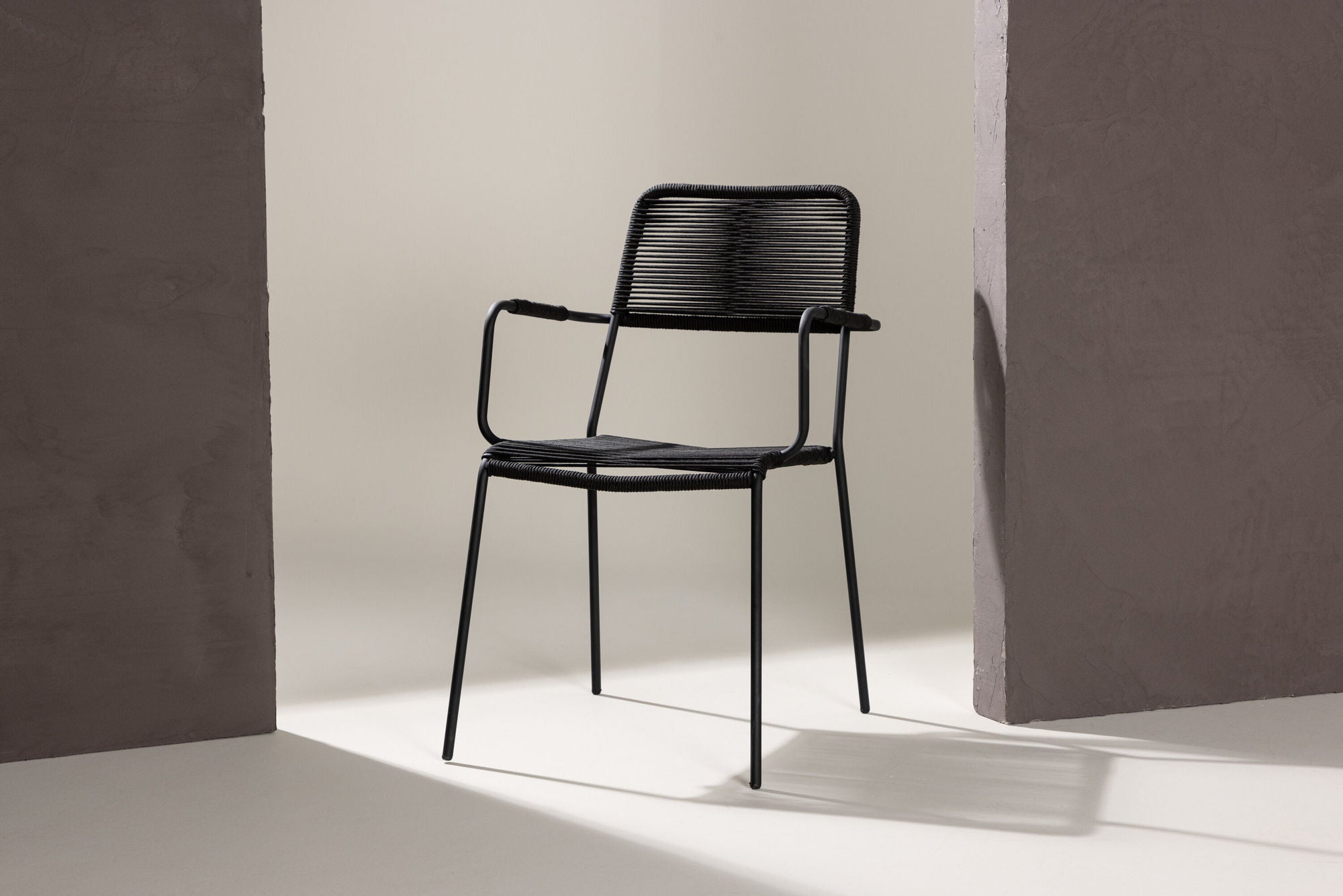 Venture Home Lindos Armchair 2-pack - Black Alu / Black Rope