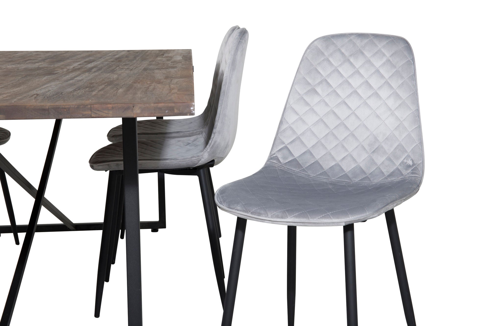 Venture Home Padang spisebord - 250*100*H76 - Dark Teak / Black+Polar Diamond Spisebordsstol - Black Legs - Grey Velvet_6