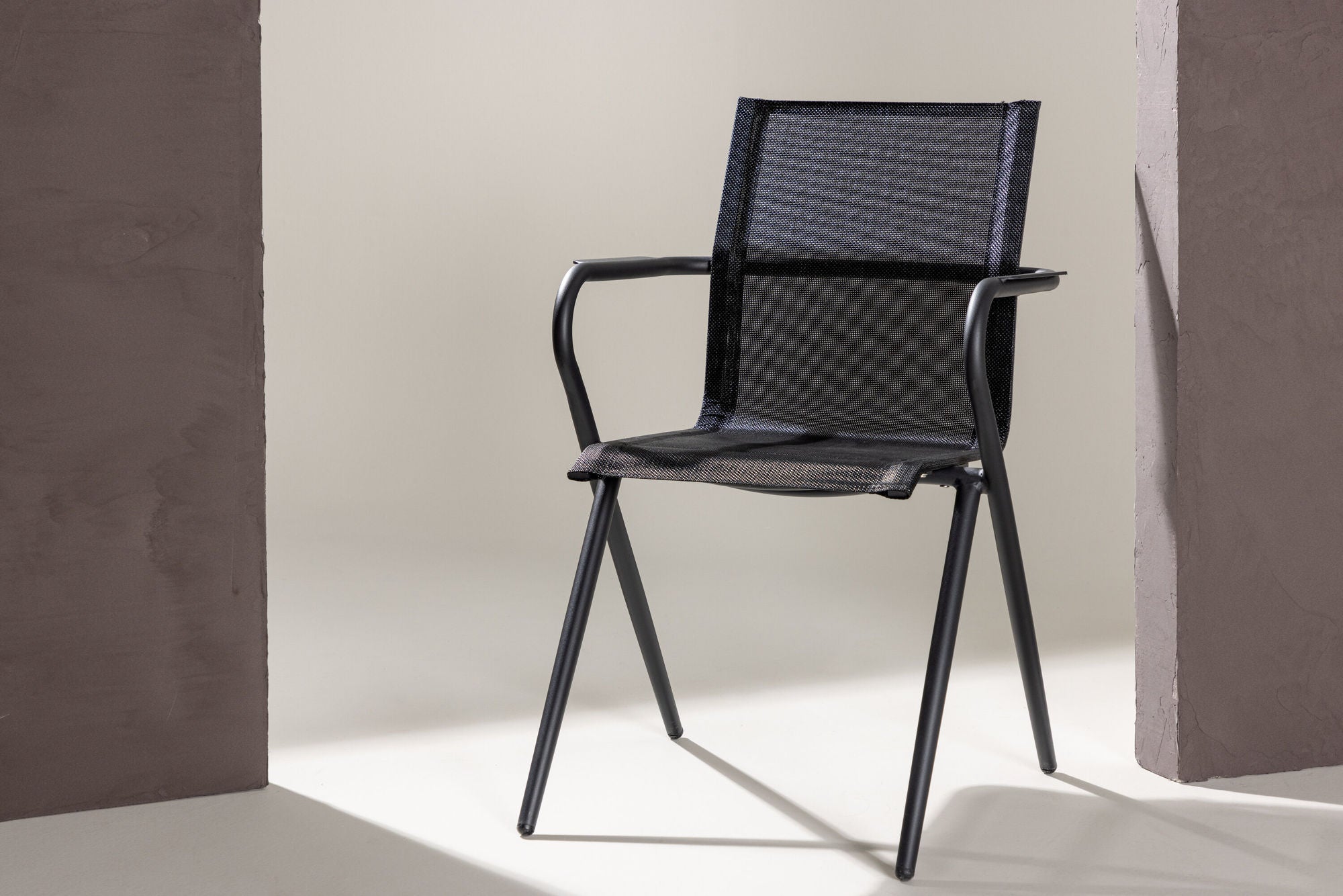 Venture Home Alina Spisebordsstol 6-pack - Black Alu / Black Textilene (Stackable stol)