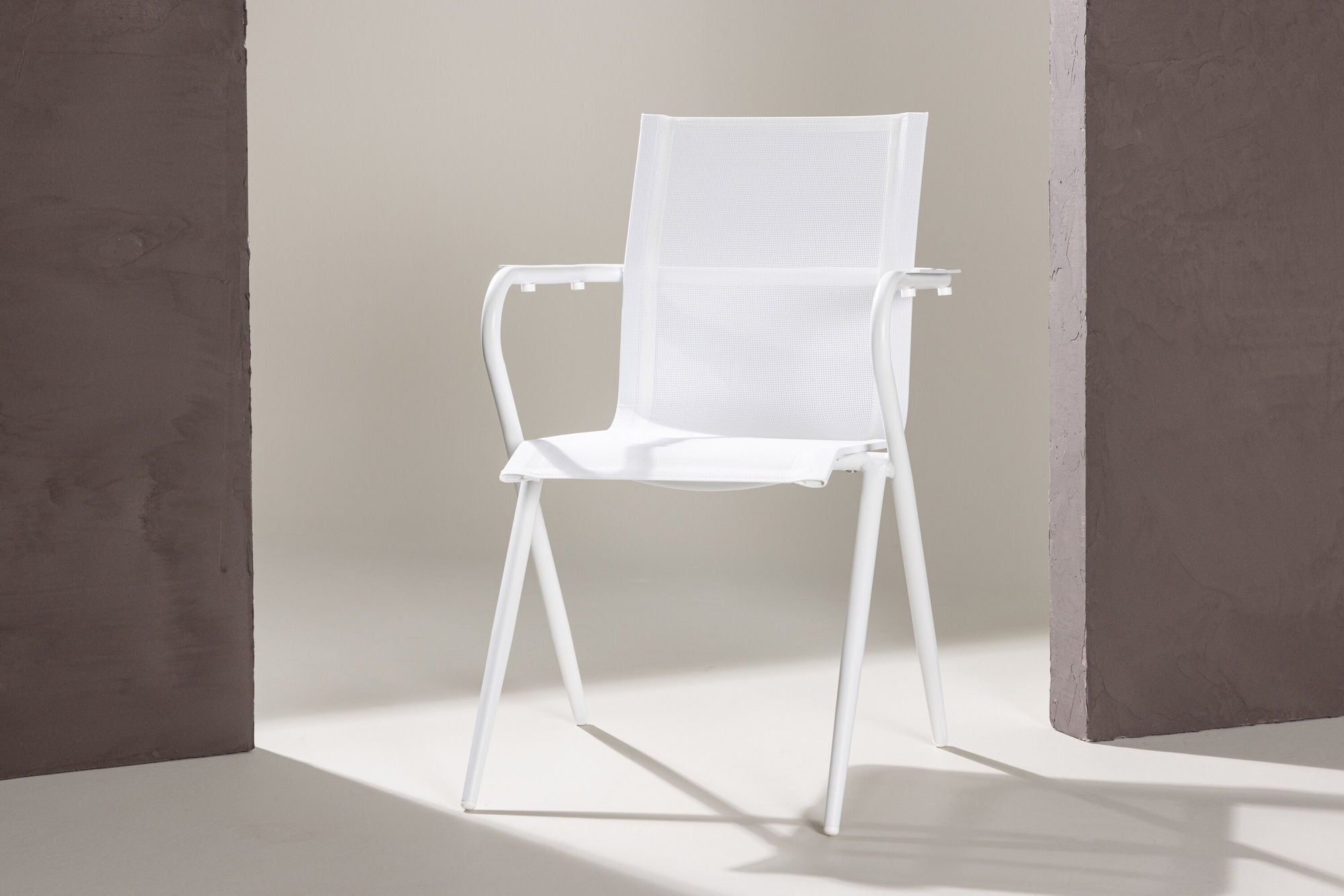 Venture Home Alina Spisebordsstol 6-pack - White Alu / White Textilene (Stackable stol)