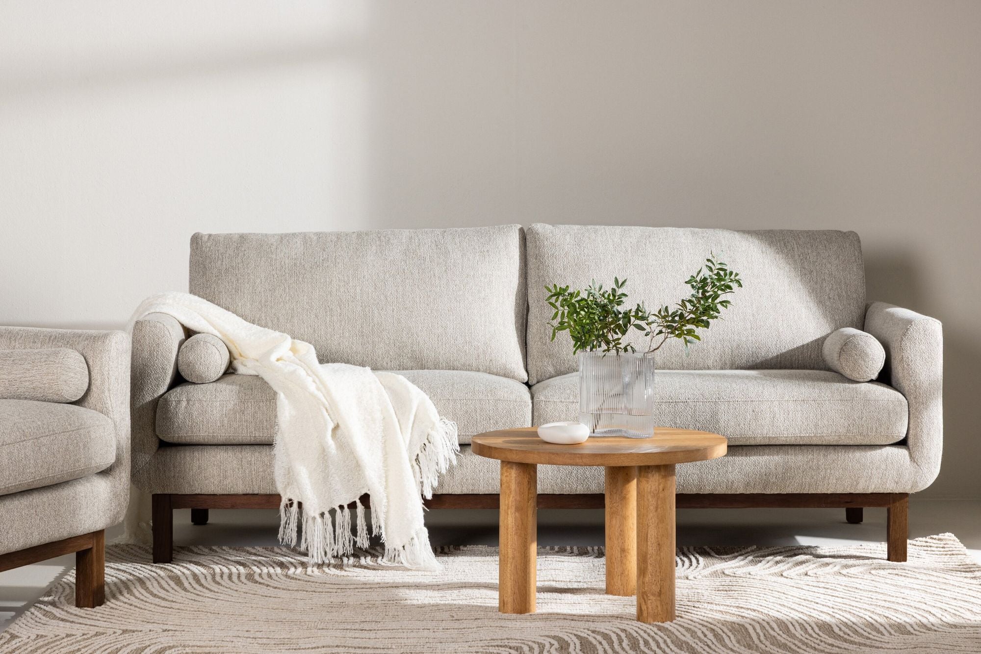 Venture Home Olympos 3-seat Sofa - Woodlook / Beige