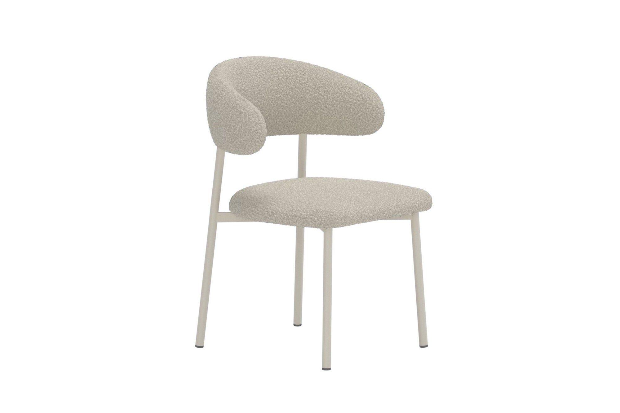 Vind Lillholmen Spisebordsstol 2-Pack - Beige Steel Frame / Beige Boucle fabric