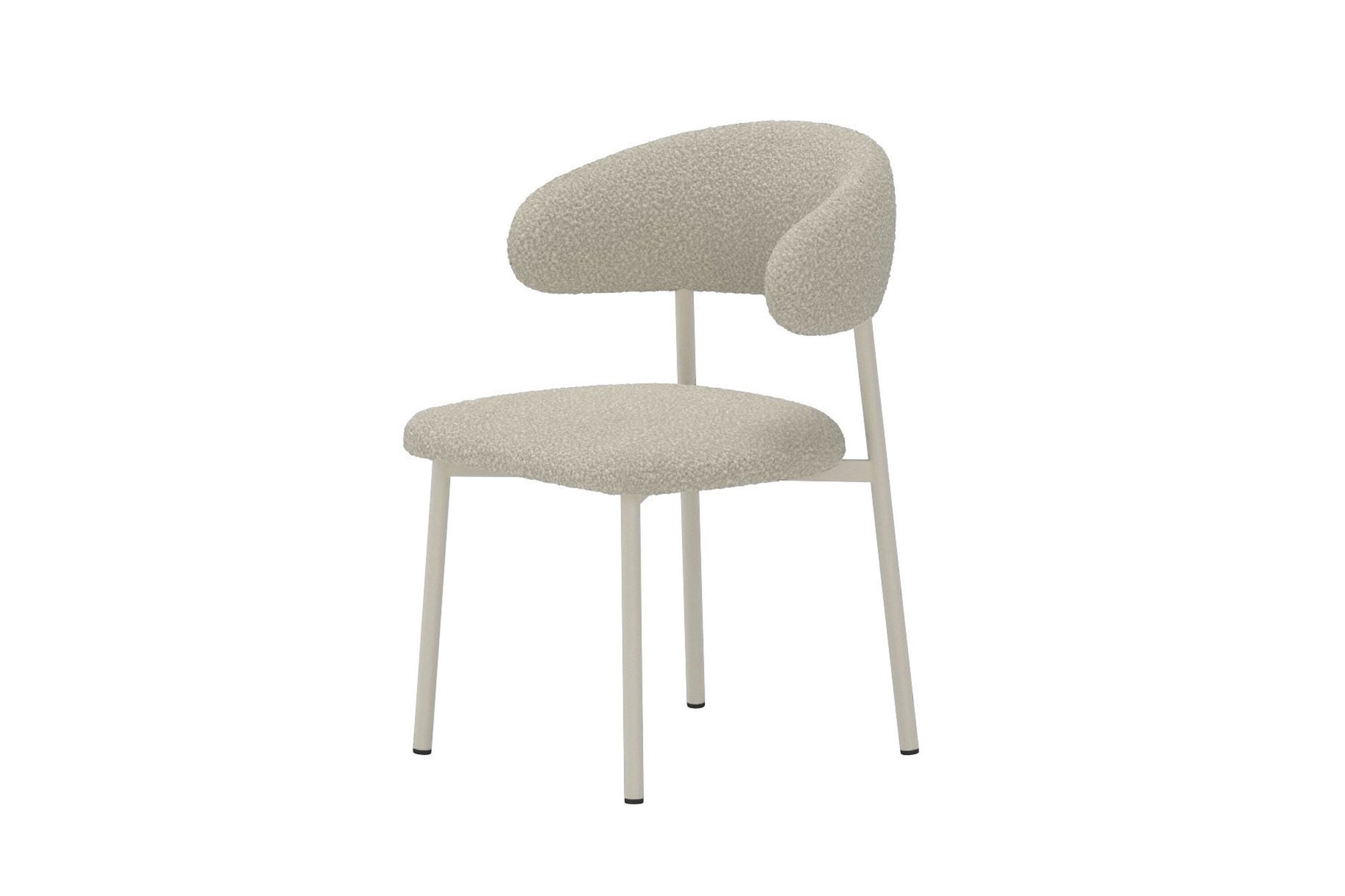 Vind Lillholmen Spisebordsstol 2-Pack - Beige Steel Frame / Beige Boucle fabric