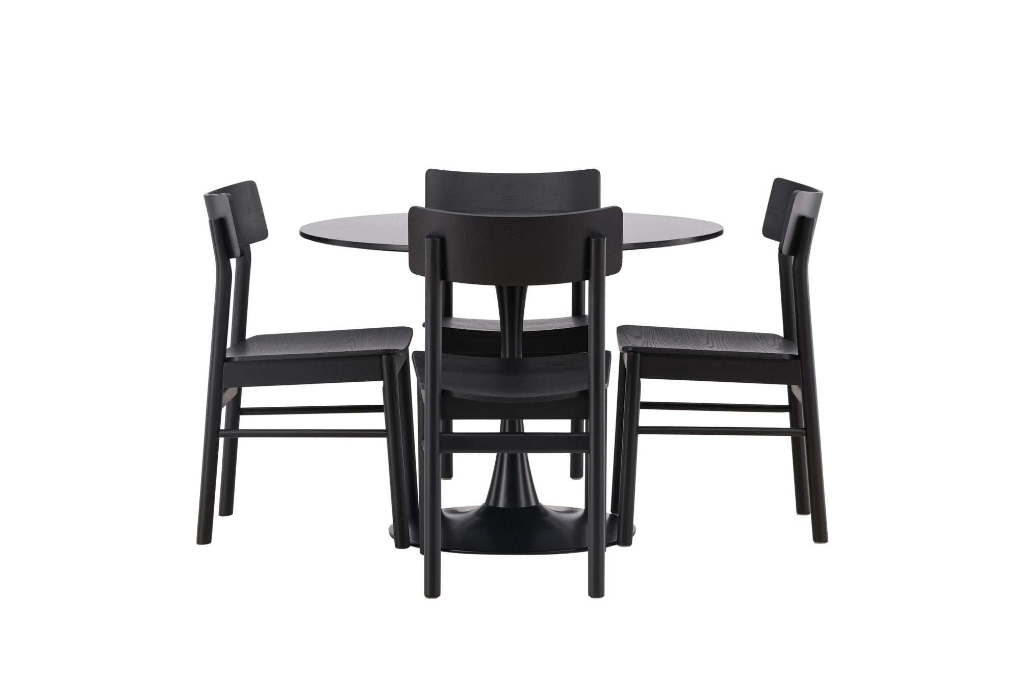 Venture Home Glade spisebord - Black / Black MDF +Montros Spisebordsstol - Natural / Natural Rubberwood _4