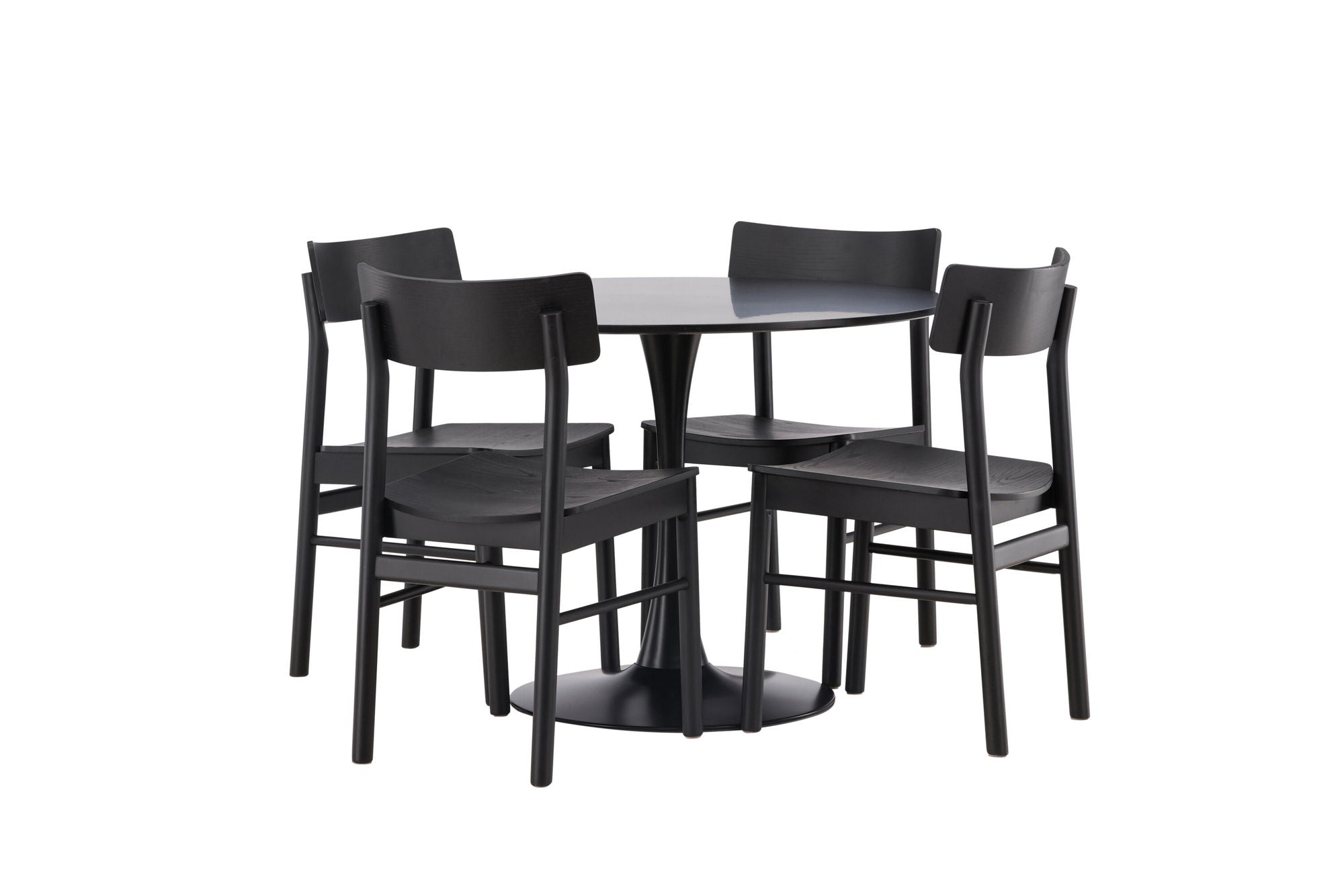 Venture Home Glade spisebord - Black / Black MDF +Montros Spisebordsstol - Natural / Natural Rubberwood _4