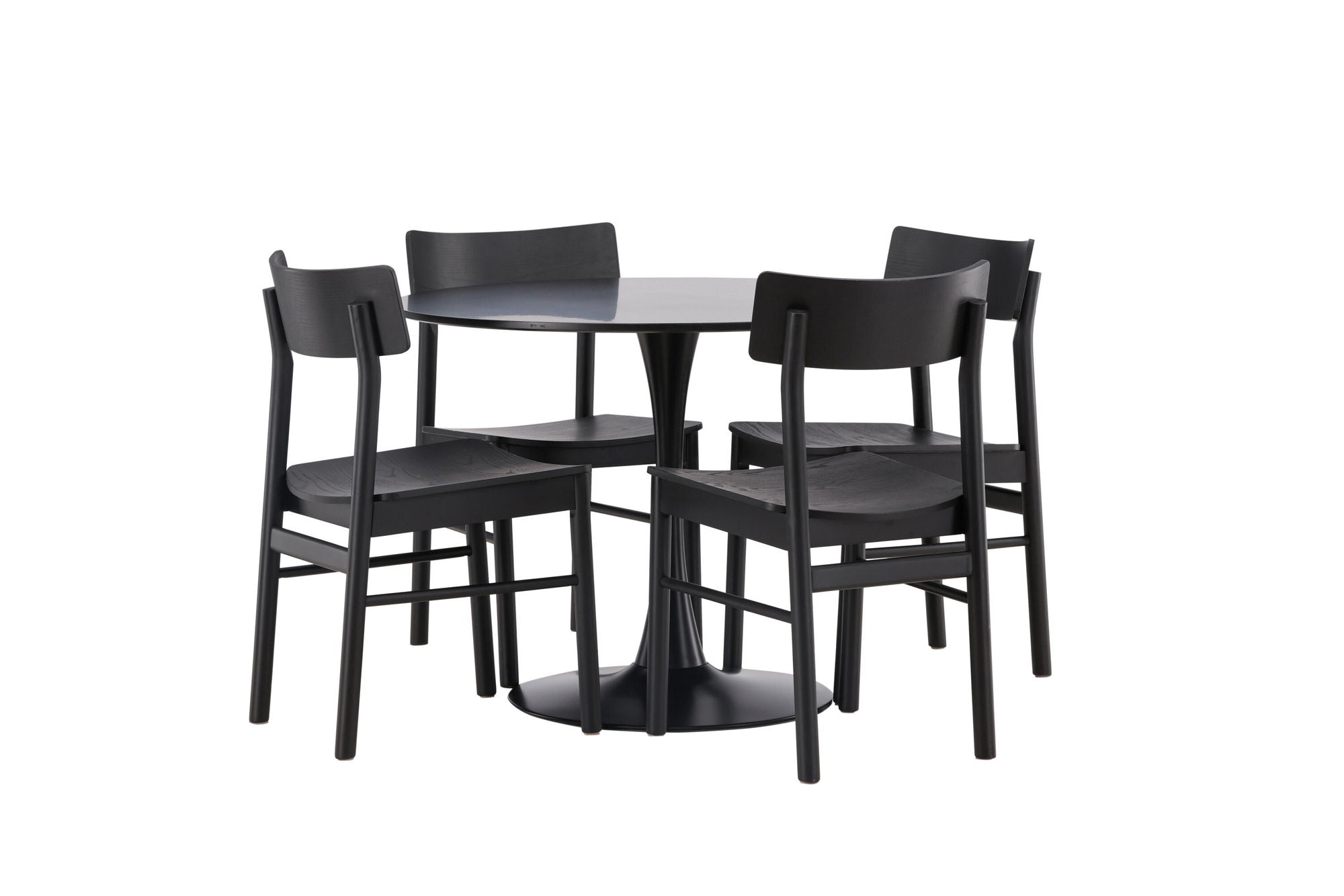 Venture Home Glade spisebord - Black / Black MDF +Montros Spisebordsstol - Natural / Natural Rubberwood _4