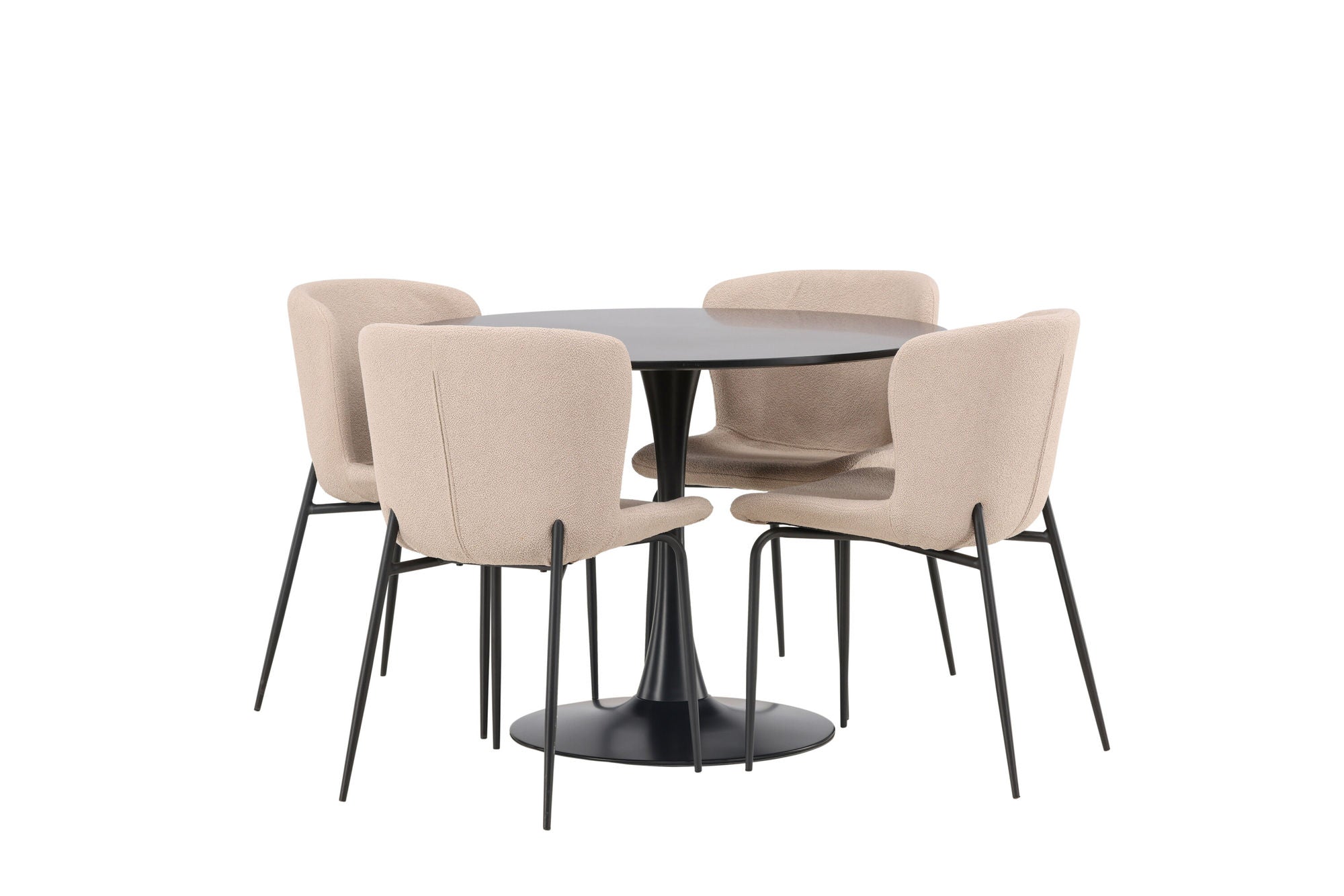 Venture Home Glade spisebord - Black / Black MDF +Modesto Spisebordsstol - Grey / Smoked Black Boucle _4