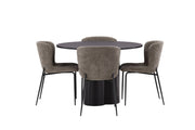 Venture Home OliviaDiningbord-Black/BlackVeneer+ModestoDiningstol-Grey/SmokedBlackBoucle_4