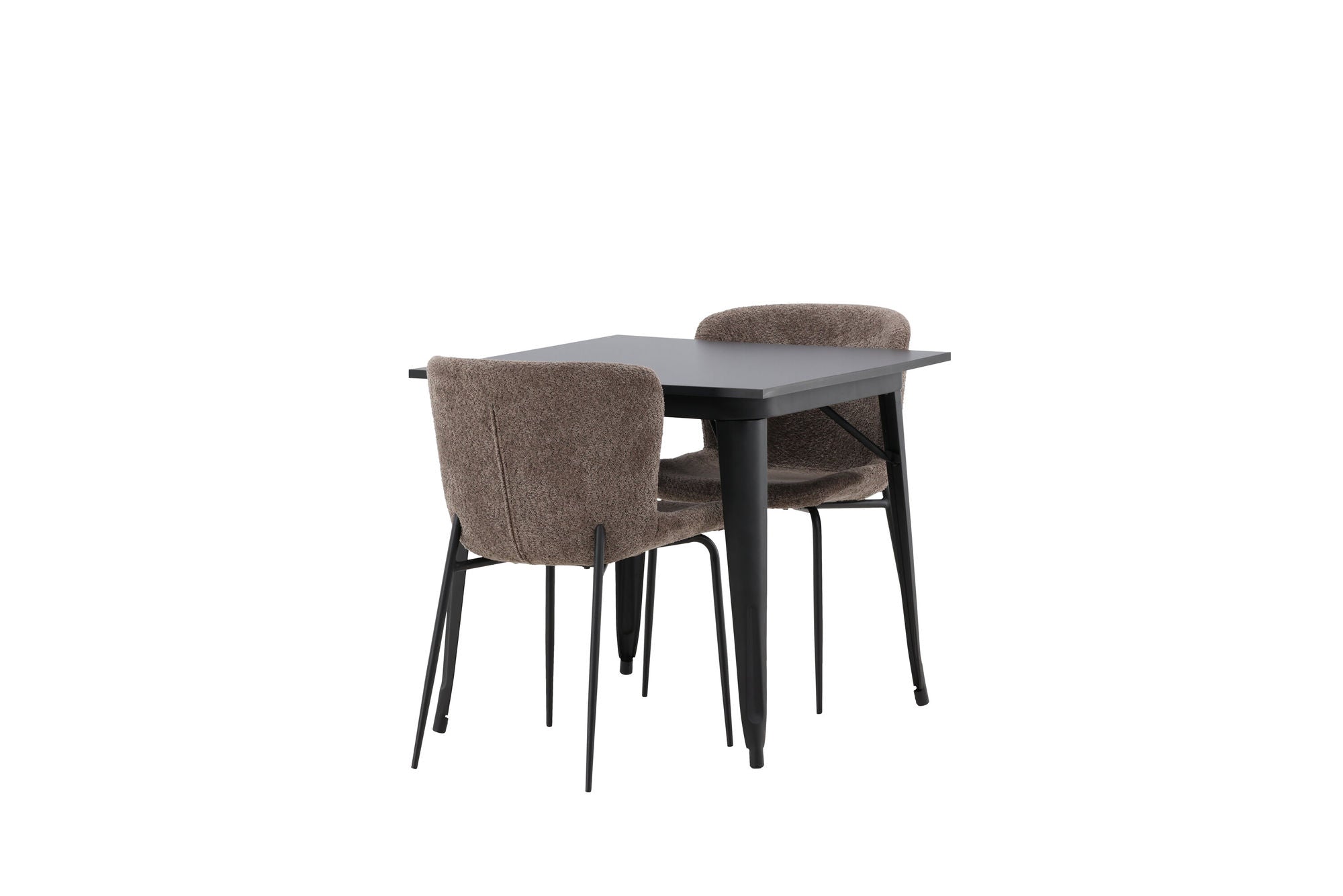 Venture Home Tempe spisebord - Black / Black MDF +Modesto Spisebordsstol - Grey / Smoked Black Boucle _2