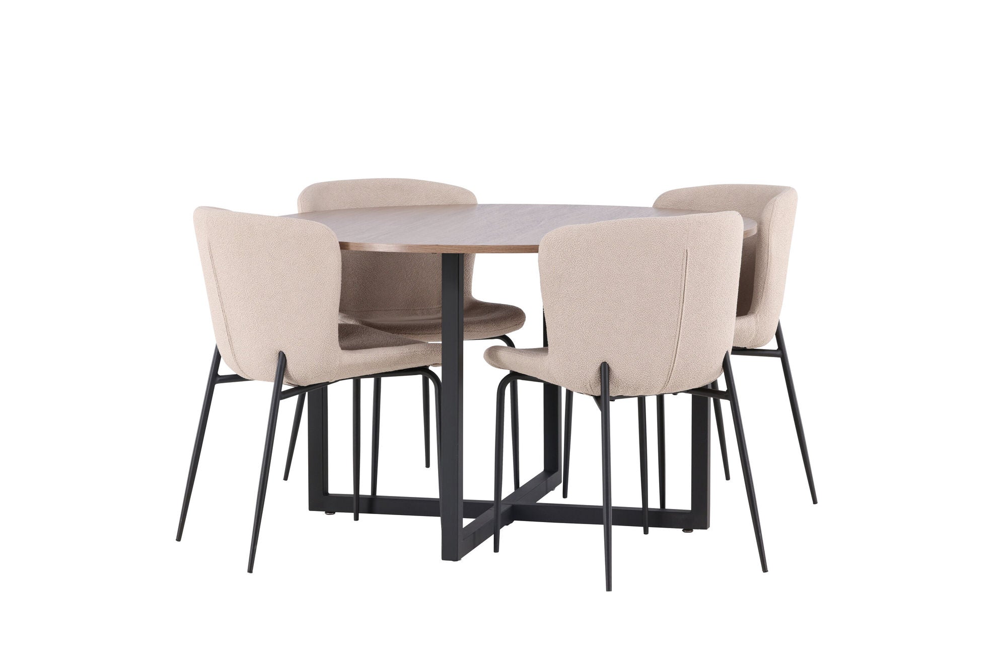 Venture Home Durango spisebord - Black / Walnut MDF +Modesto Spisebordsstol - Grey / Smoked Black Boucle _4