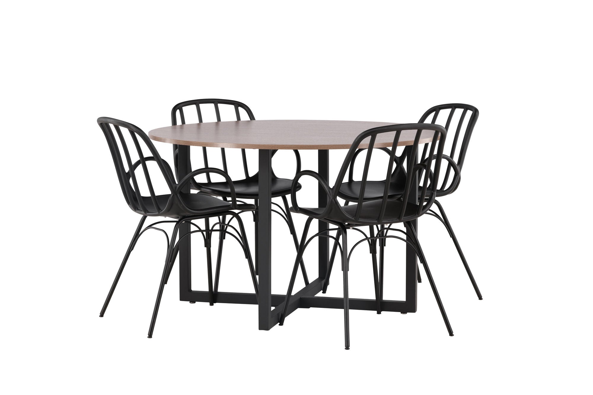 Venture Home Durango spisebord - Black / Walnut MDF +Dyrön Spisebordsstol - Black Polypropylene _4