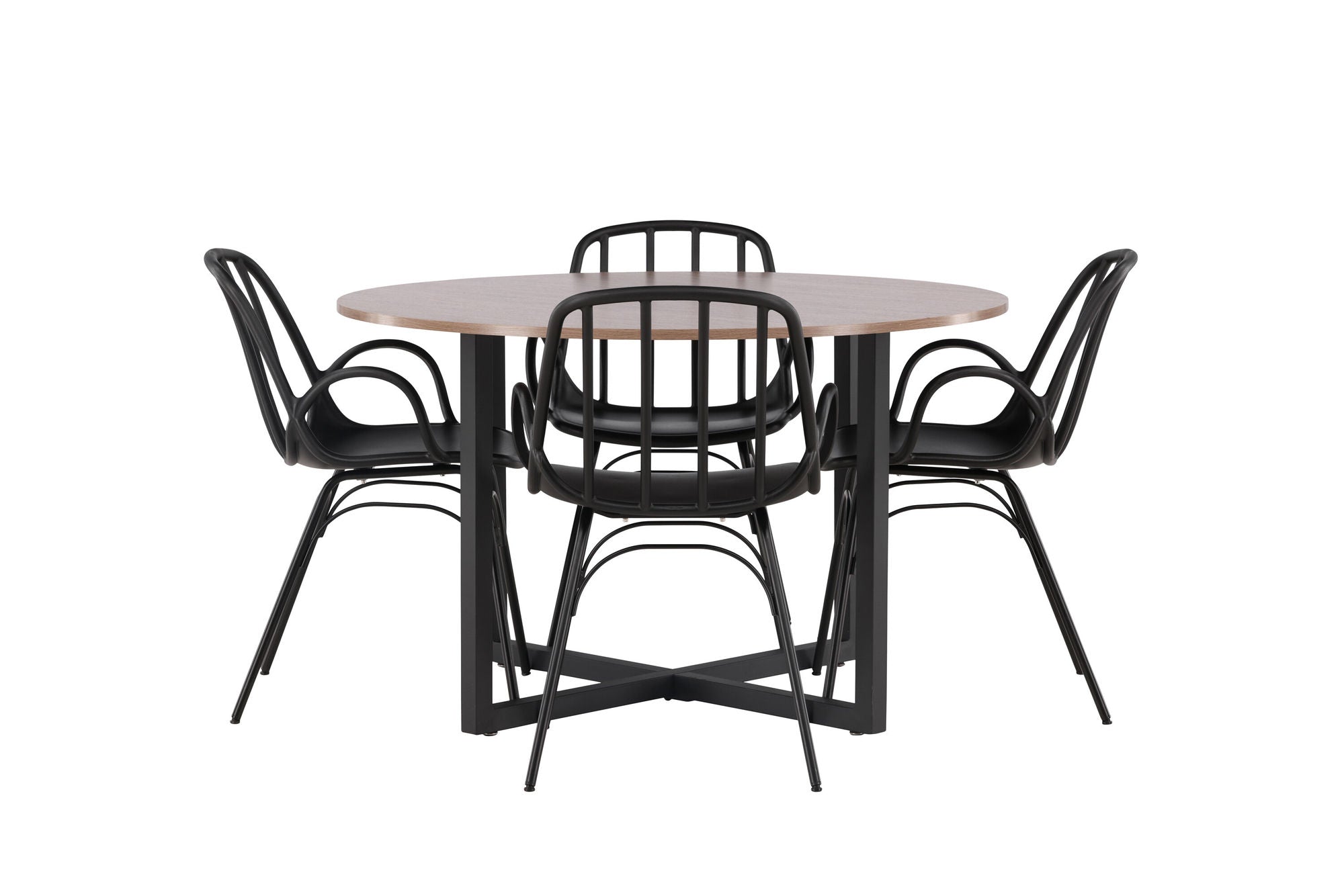 Venture Home Durango spisebord - Black / Walnut MDF +Dyrön Spisebordsstol - Black Polypropylene _4