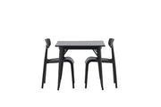 Venture Home Tempe spisebord - Black / Black MDF +Ursholmen Spisebordsstol - Black Polypropylene _2