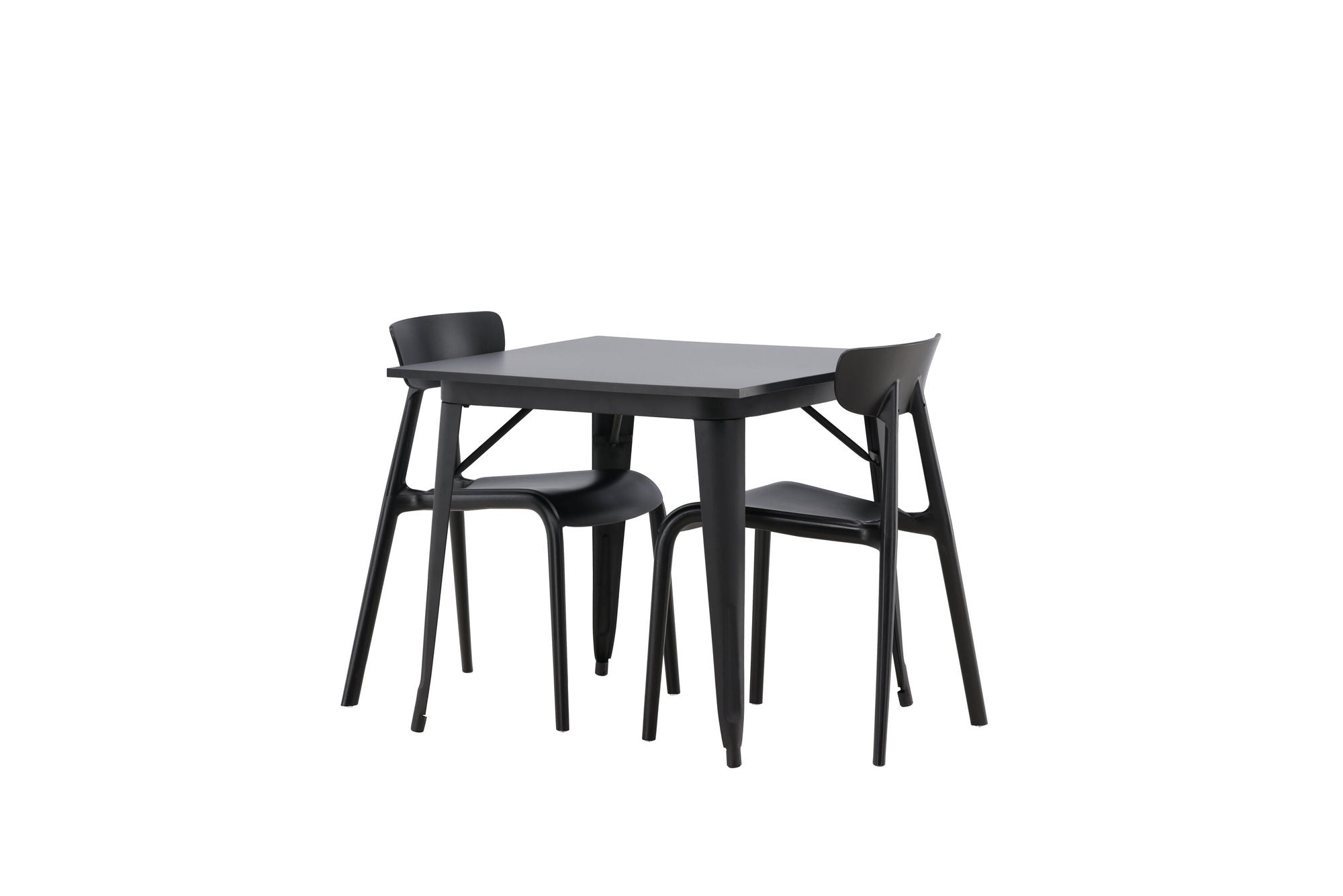 Venture Home Tempe spisebord - Black / Black MDF +Ursholmen Spisebordsstol - Black Polypropylene _2