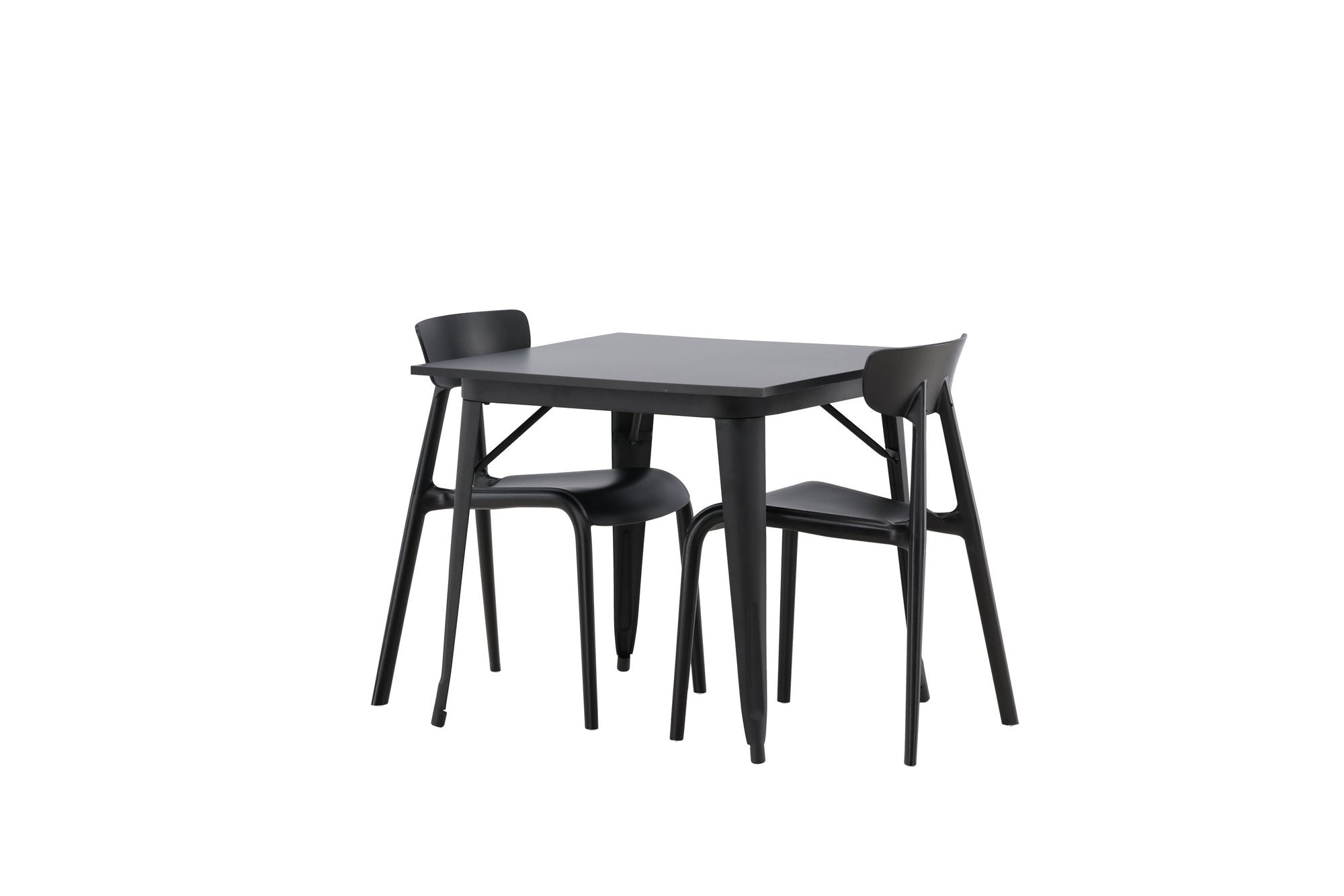 Venture Home Tempe spisebord - Black / Black MDF +Ursholmen Spisebordsstol - Black Polypropylene _2