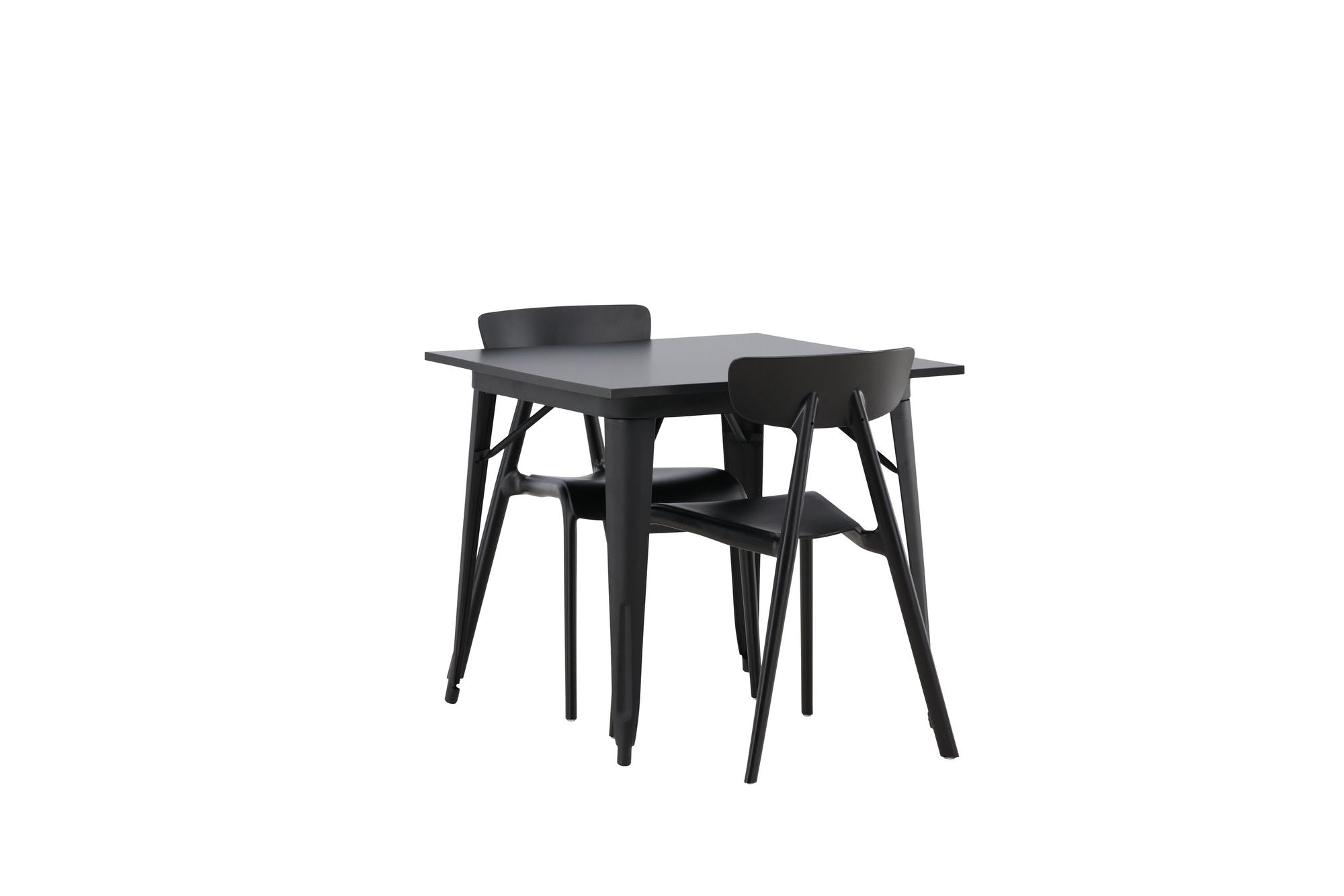 Venture Home Tempe spisebord - Black / Black MDF +Ursholmen Spisebordsstol - Black Polypropylene _2