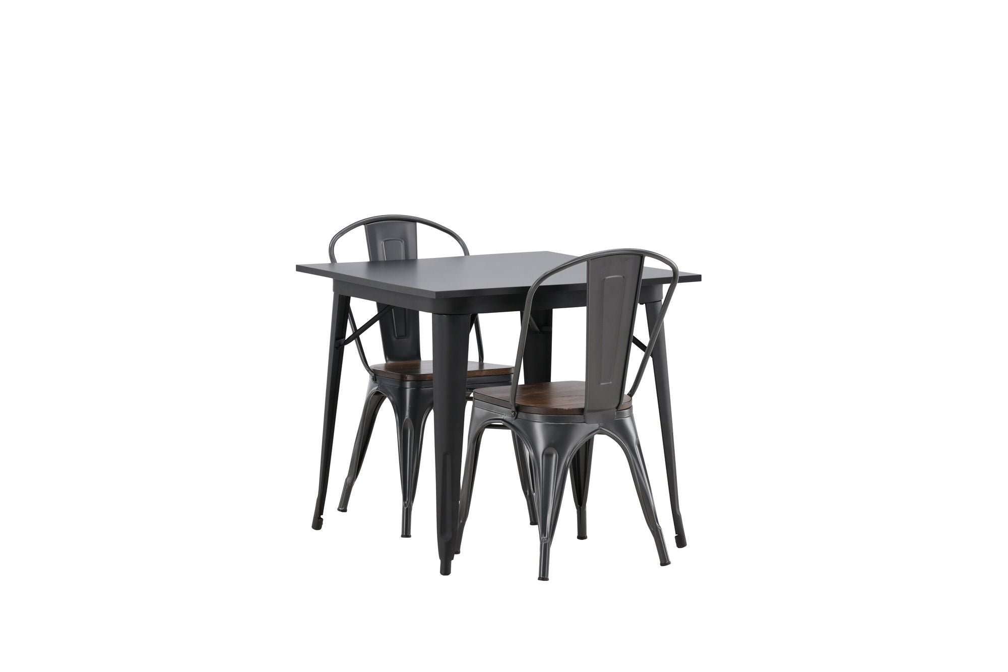 Venture Home Tempe spisebord - Black / Black MDF +Tempe Spisebordsstol - Dark grey / Dark Brown MDF _2