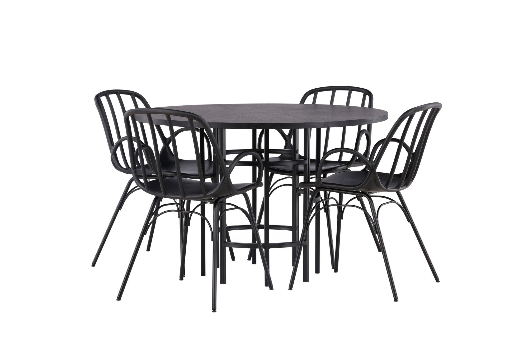 Venture Home Copenhagen spisebord - Black / Black Veneer +Dyrön Spisebordsstol - Black Polypropylene _4