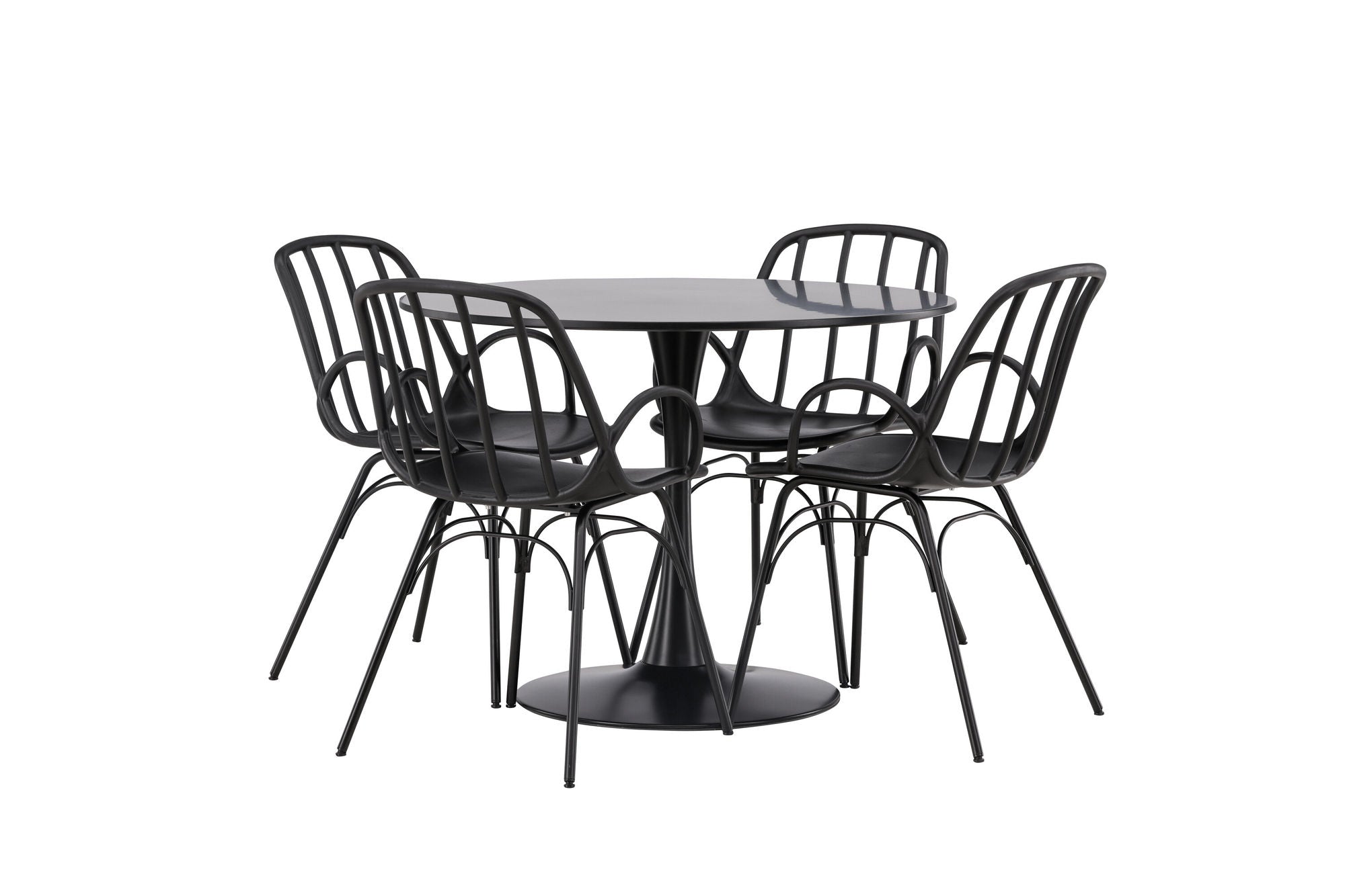 Venture Home Glade spisebord - Black / Black MDF +Dyrön Spisebordsstol - Black Polypropylene _4