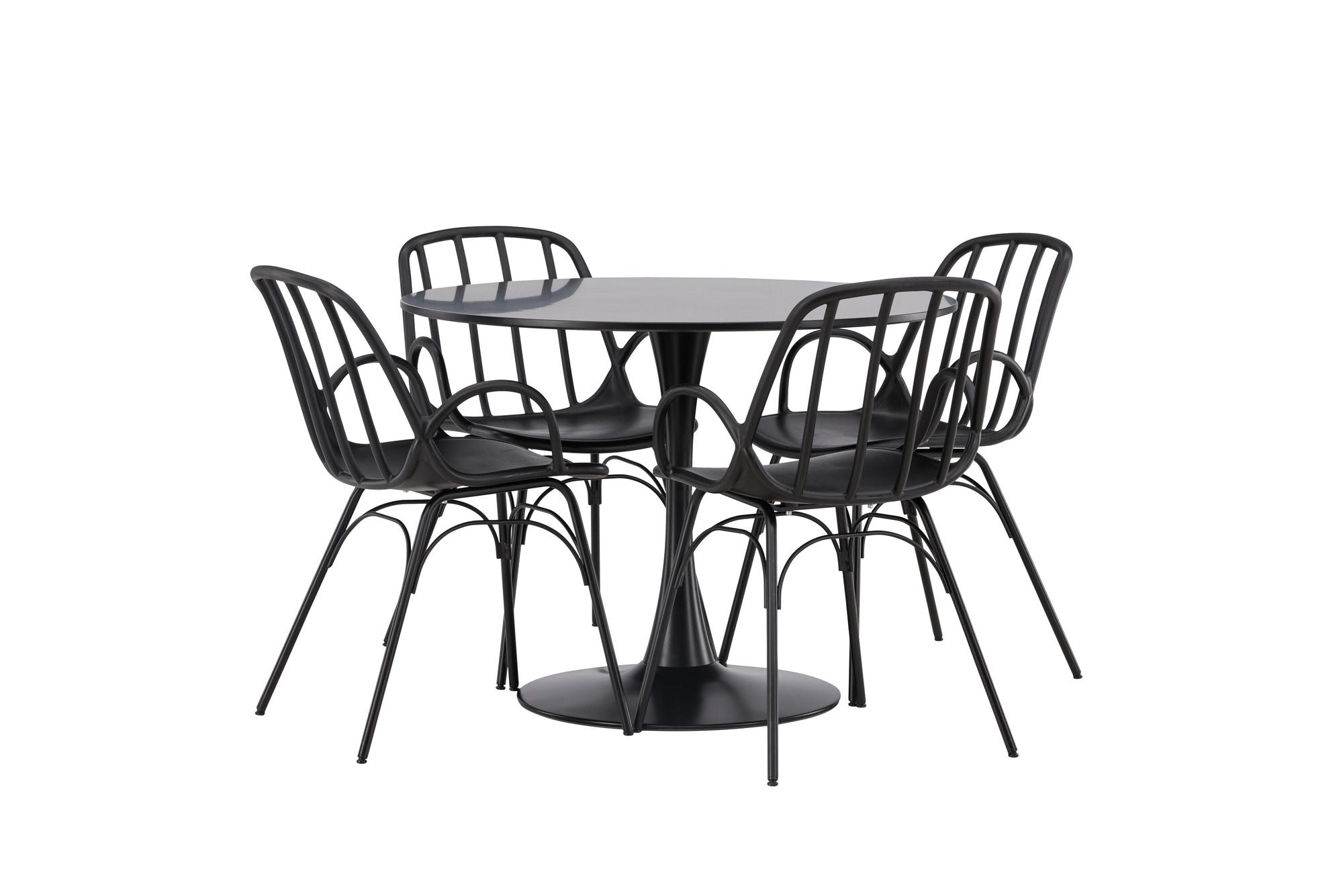 Venture Home Glade spisebord - Black / Black MDF +Dyrön Spisebordsstol - Black Polypropylene _4