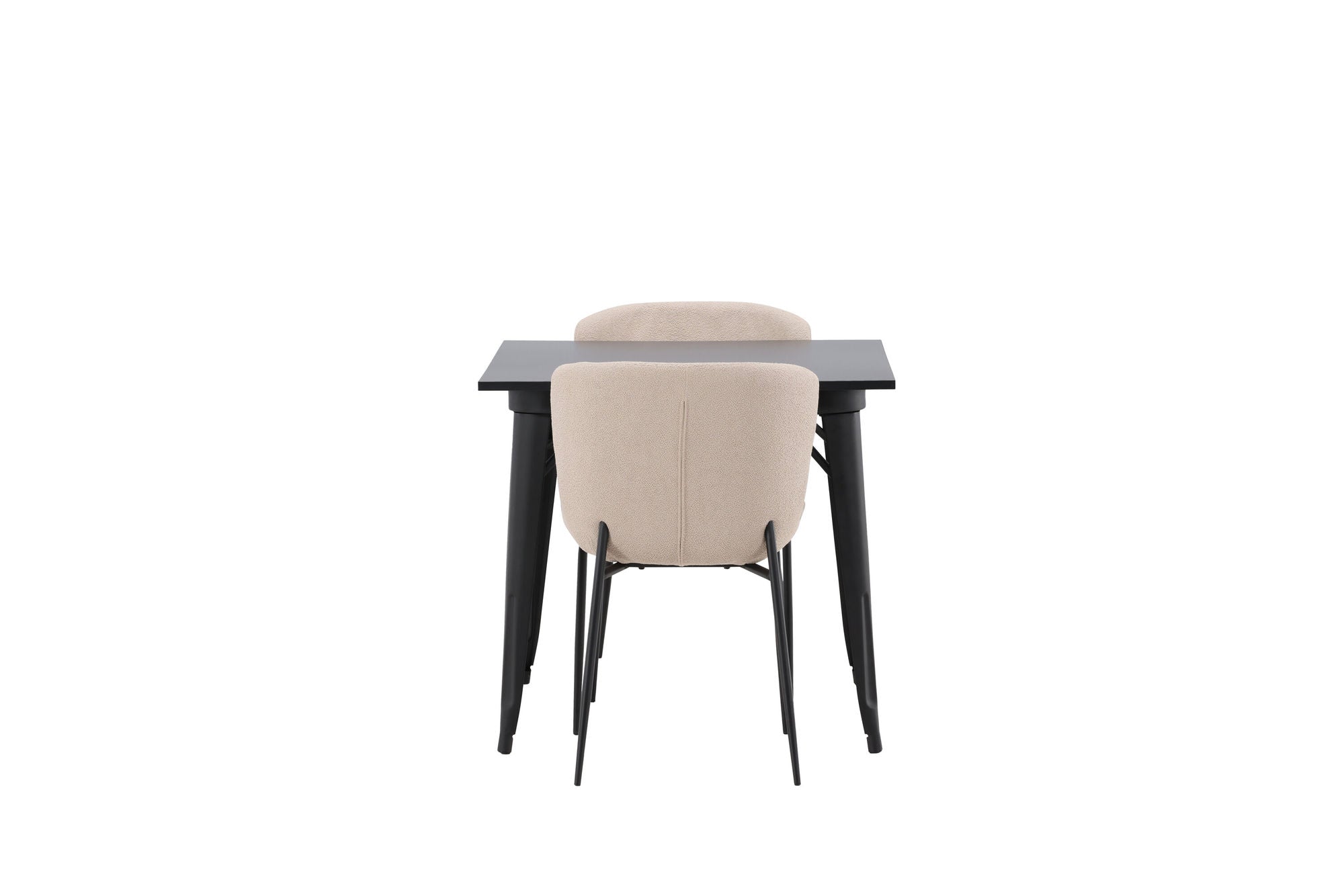 Venture Home Tempe spisebord - Black / Black MDF +Modesto Spisebordsstol - Beige / Beige Boucle _2