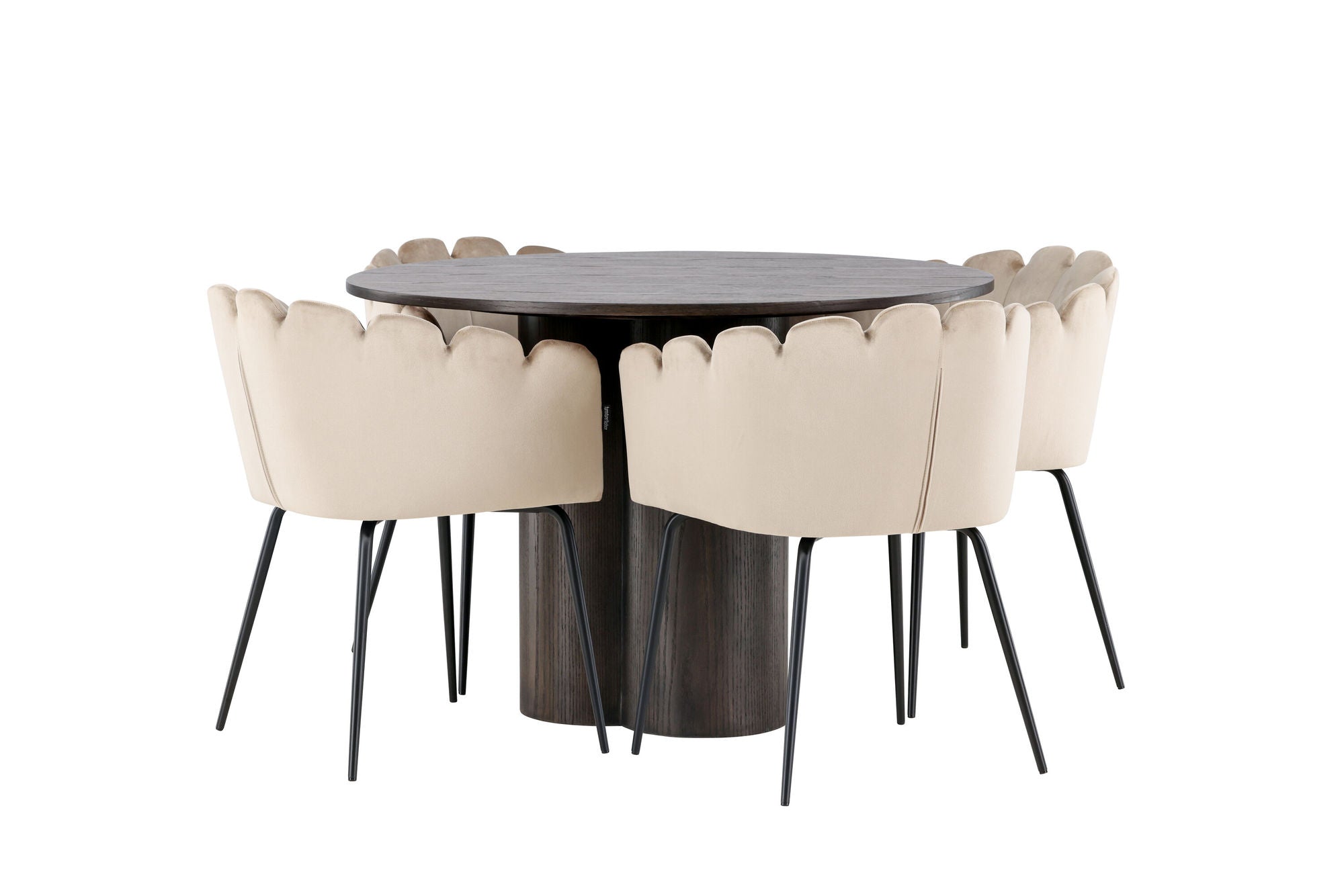 Venture Home OliviaDiningbord-Mocca/MoccaVeneer+Limhamnstol-Black/BeigeVelvet_4