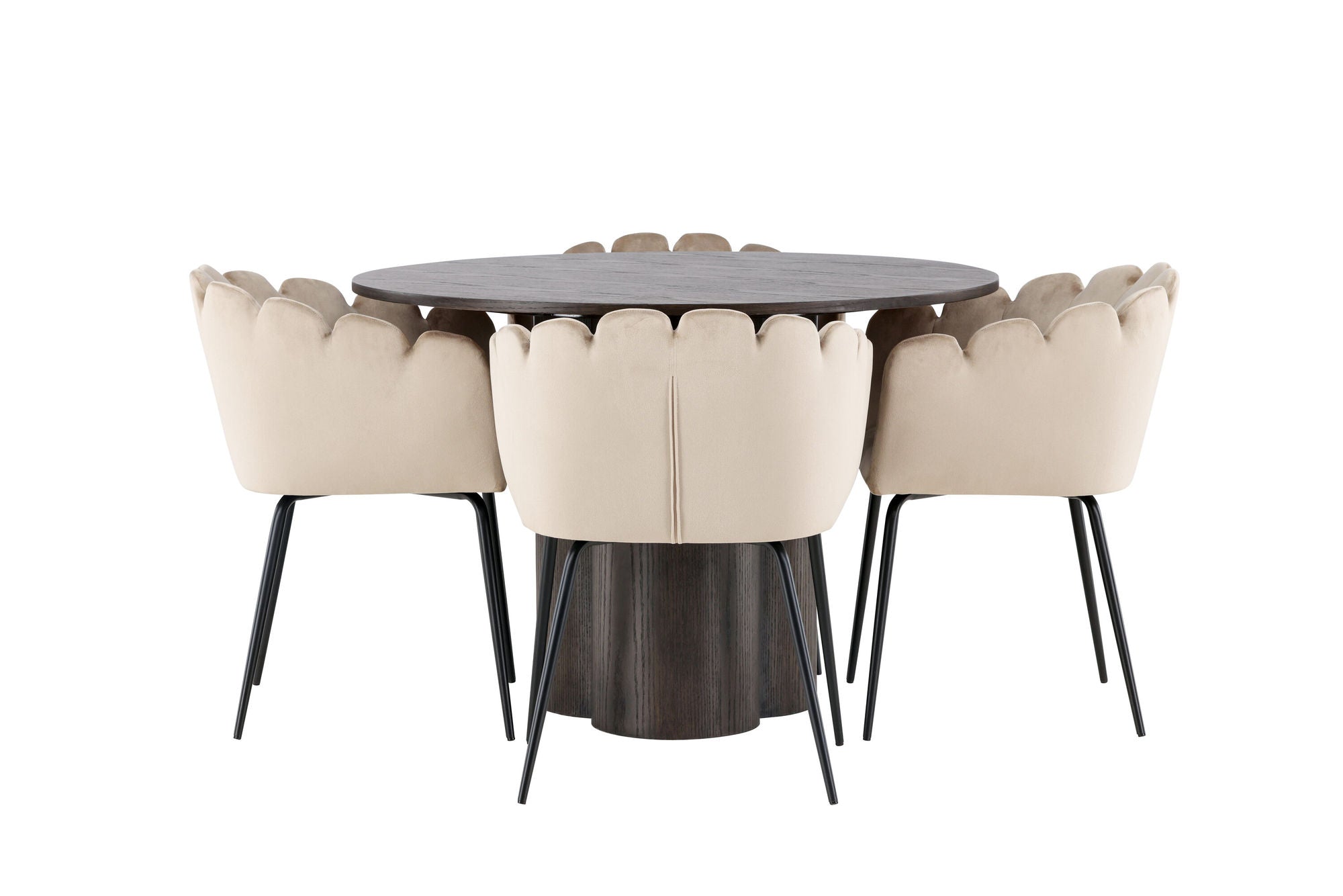 Venture Home OliviaDiningbord-Mocca/MoccaVeneer+Limhamnstol-Black/BeigeVelvet_4